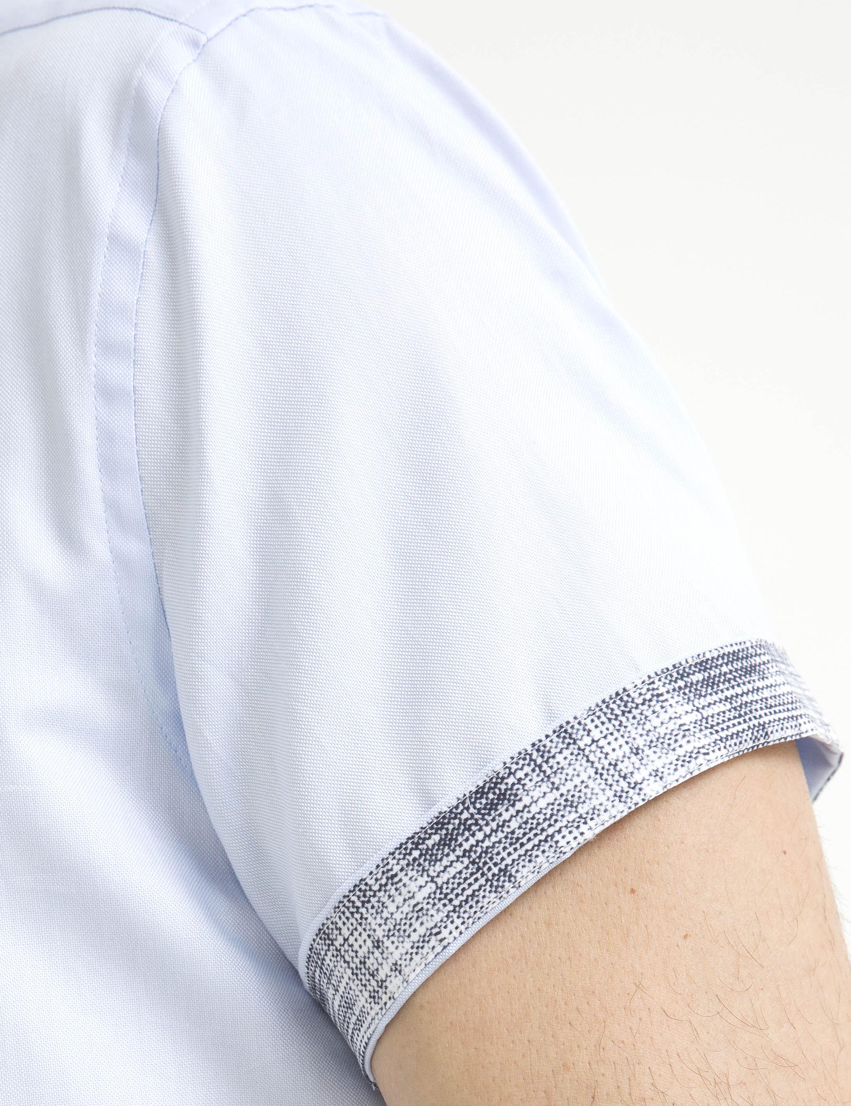 Açık Mavi Slim Fit Kısa Kollu Gömlek