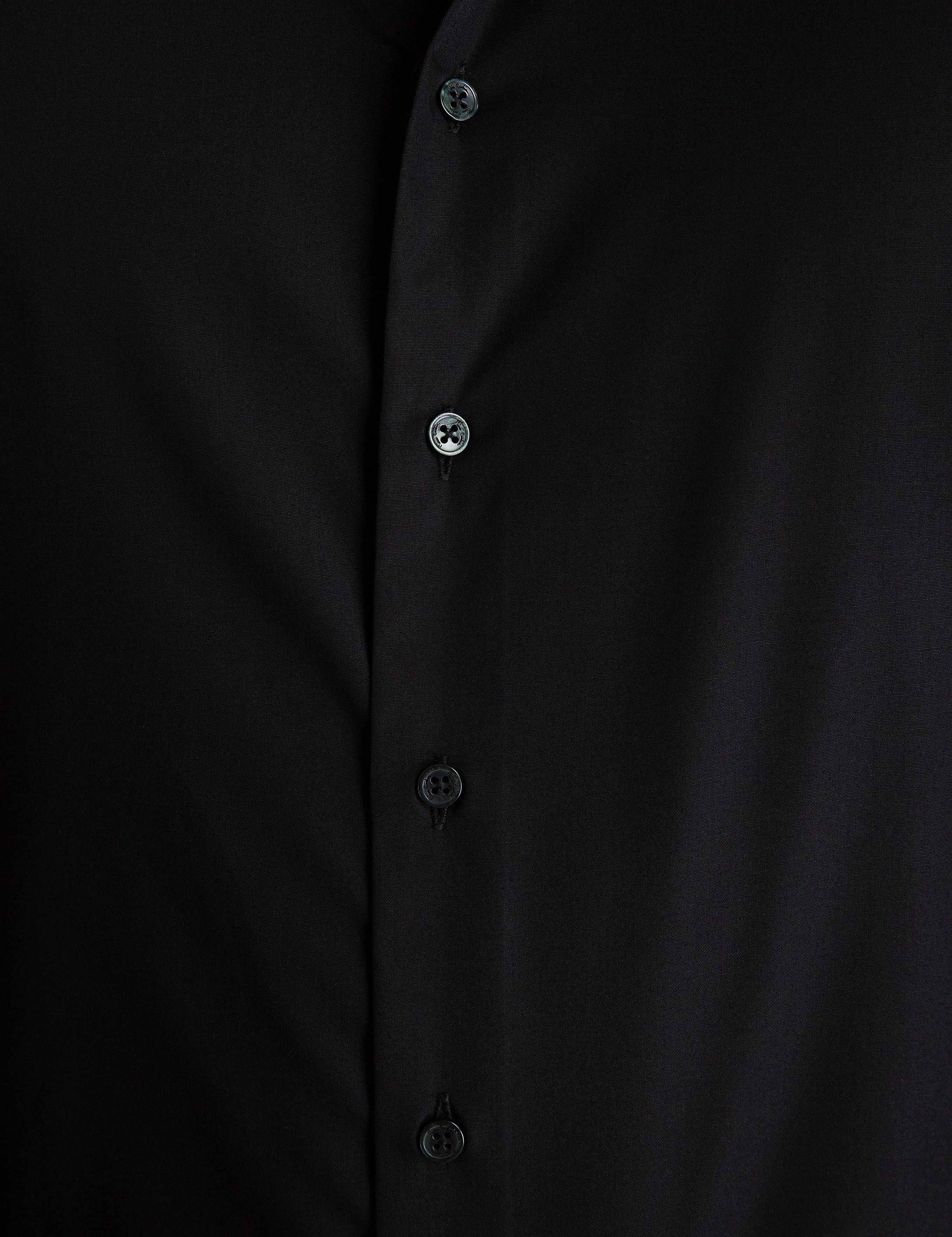 Siyah Slim Fit Uzun Kollu Basic Gömlek