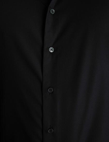 Siyah Slim Fit Uzun Kollu Basic Gömlek - 50197131025