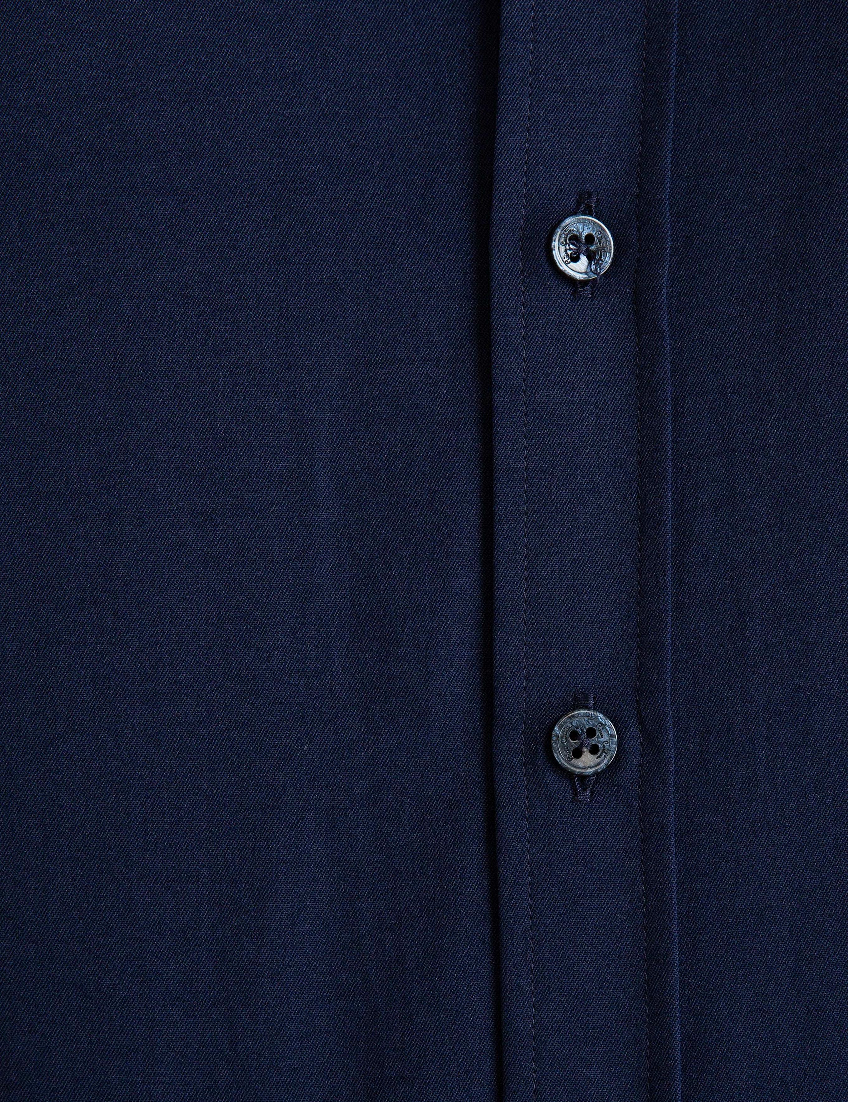 Lacivert Regular Fit Uzun Kollu Basic Gömlek