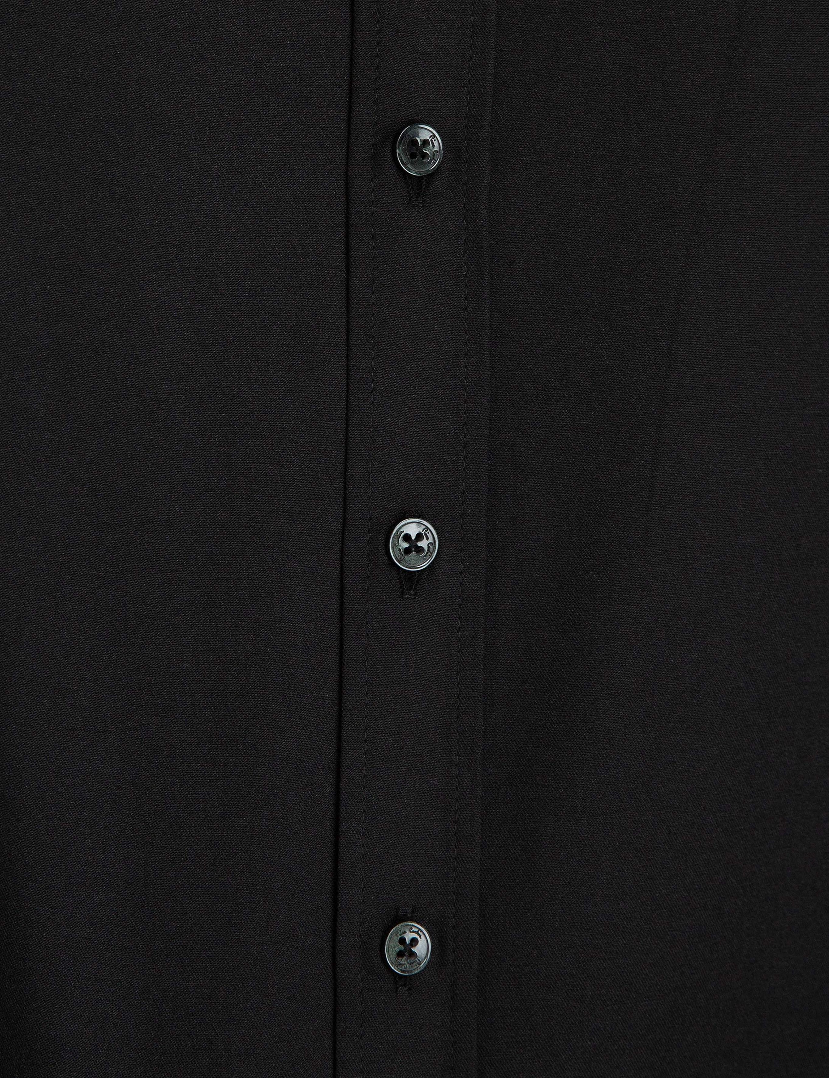 Siyah Slim Fit Uzun Kollu Basic Gömlek