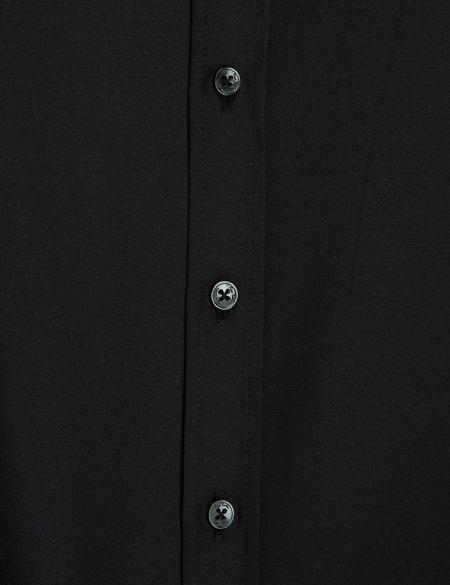Siyah Slim Fit Uzun Kollu Basic Gömlek - 50197133023