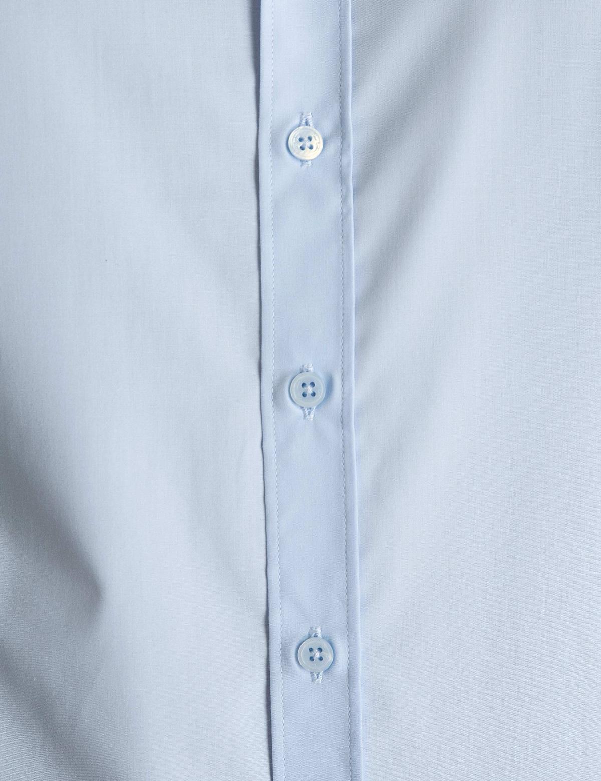 Açık Mavi Slim Fit Uzun Kollu Basic Gömlek - 50197135002