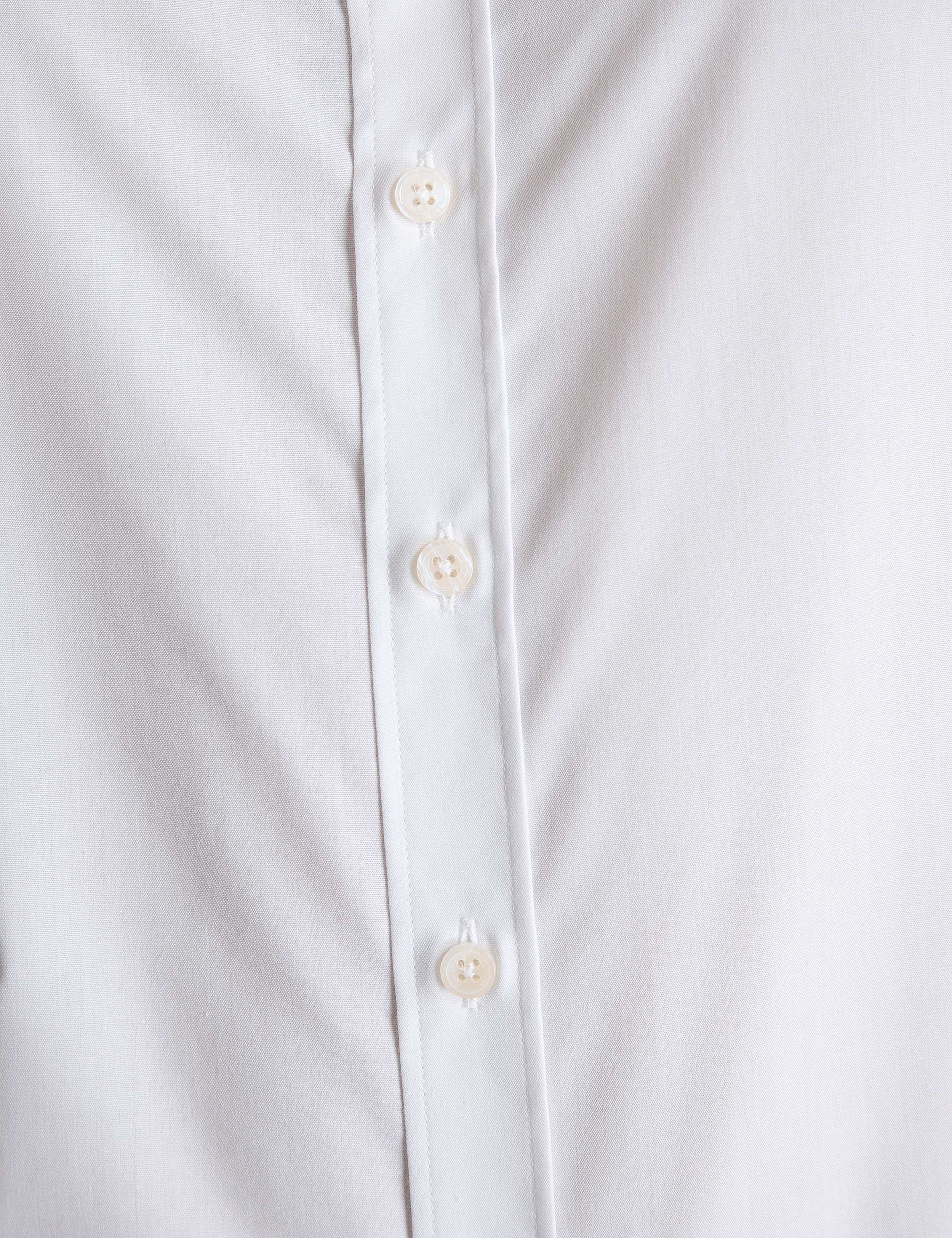 Beyaz Slim Fit Uzun Kollu Basic Gömlek - Image 5