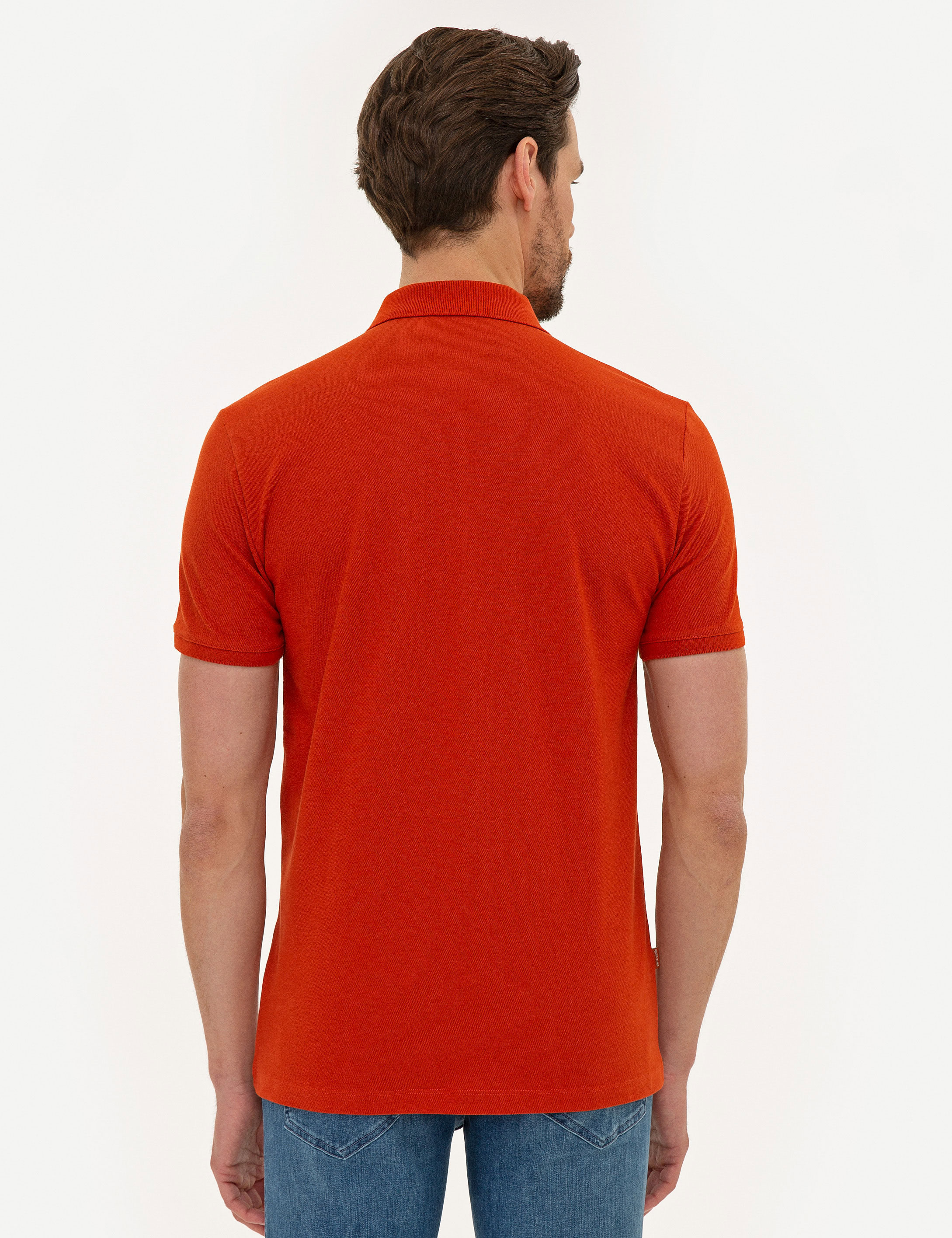 Kiremit Slim Fit Basic Polo Yaka T-Shirt - Image 3