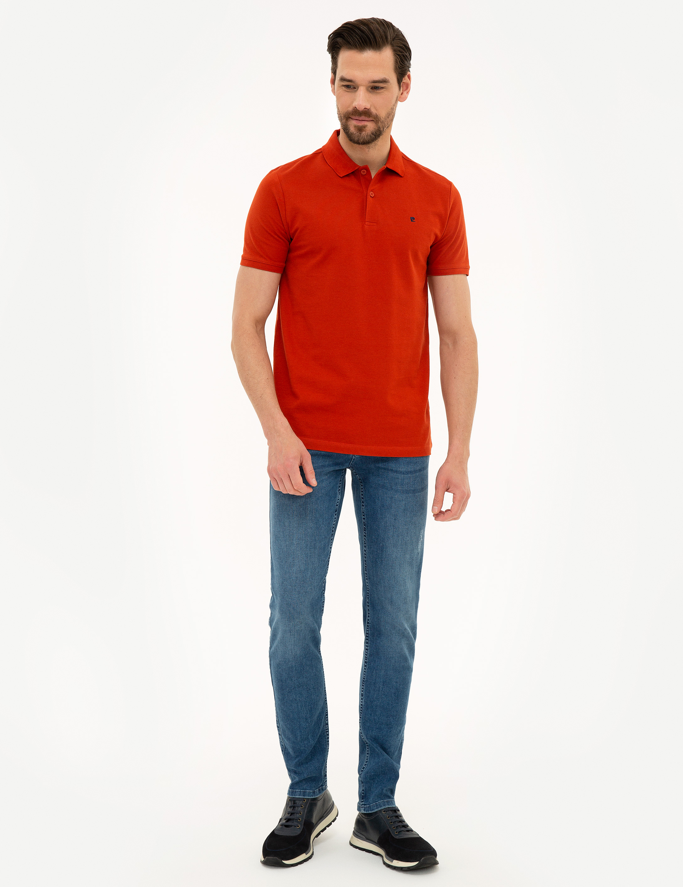 Kiremit Slim Fit Basic Polo Yaka T-Shirt - Image 4