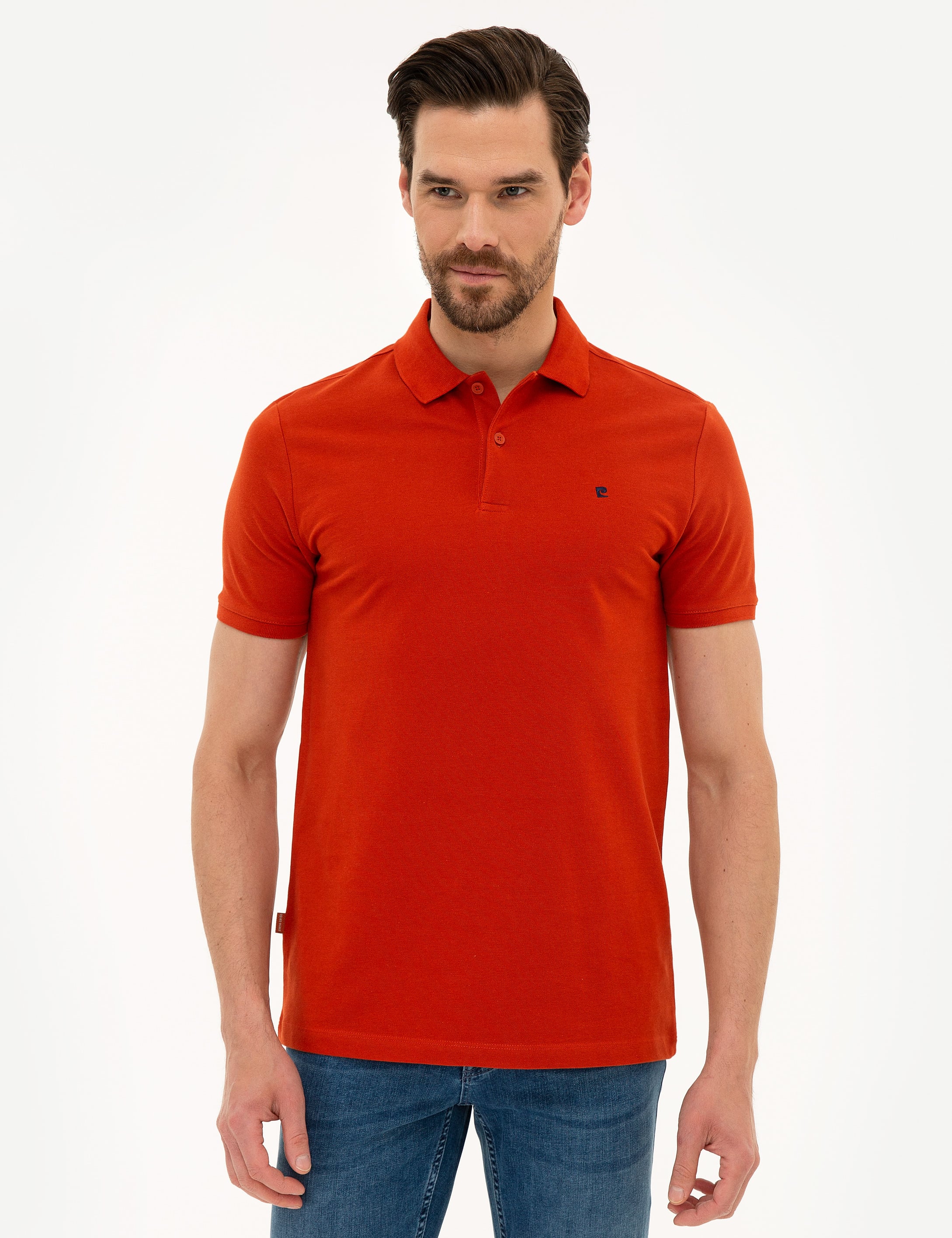 Kiremit Slim Fit Basic Polo Yaka T-Shirt - Image 1