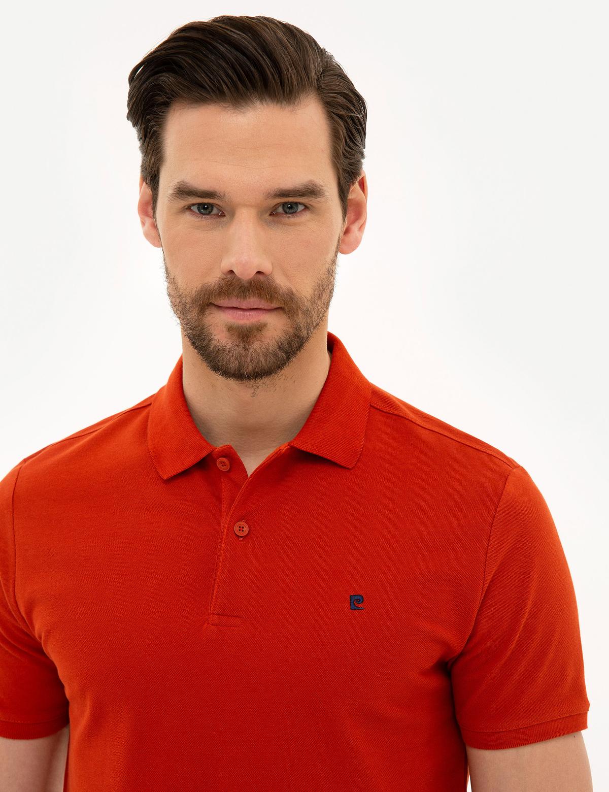 Kiremit Slim Fit Basic Polo Yaka T-Shirt - 50225515094