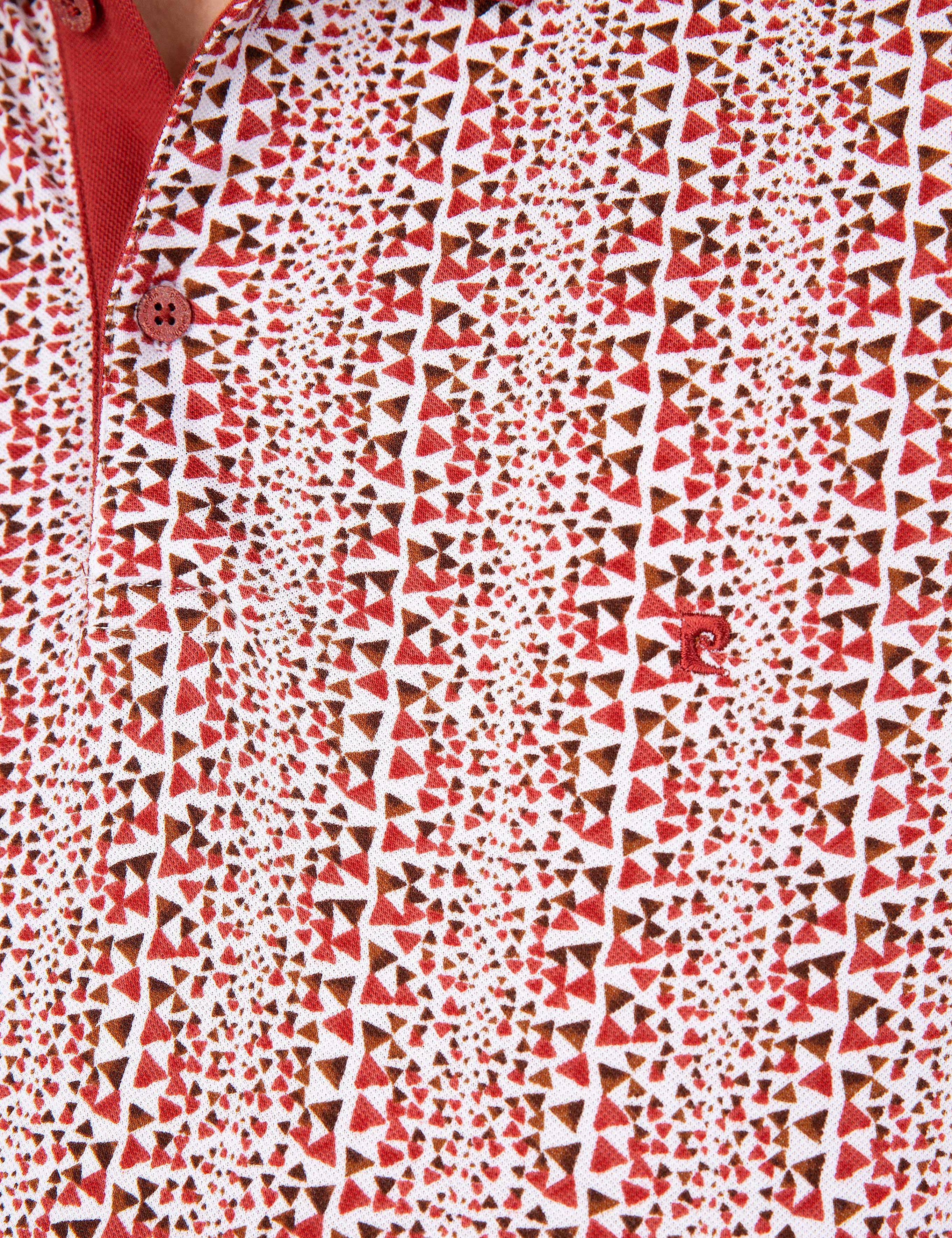 Kiremit Slim Fit Desenli Polo Yaka Tişört