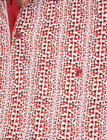 Kiremit Slim Fit Desenli Polo Yaka Tişört - 50204157013