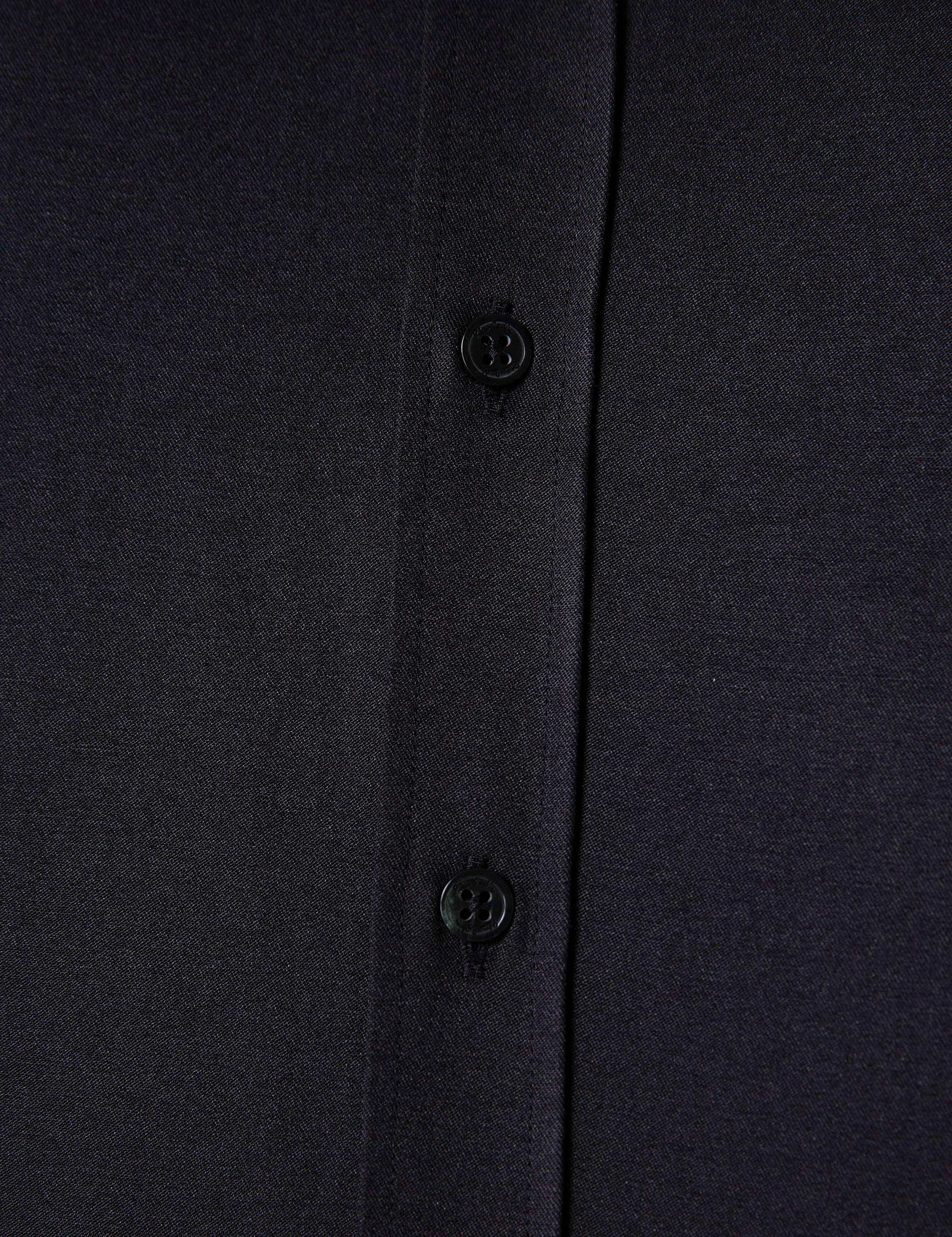 Siyah Slim Fit Uzun Kollu Basic Gömlek - Image 5