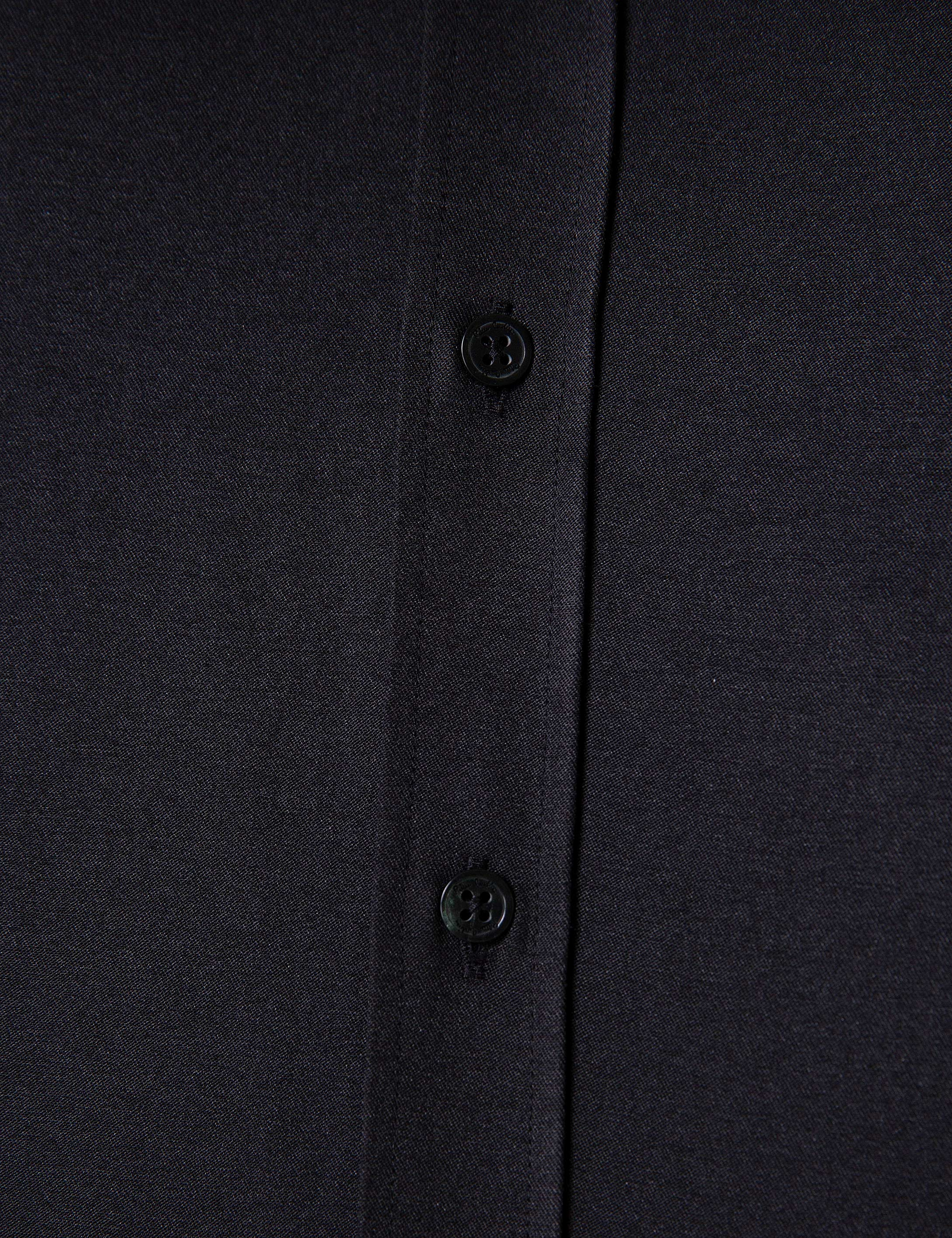 Siyah Slim Fit Uzun Kollu Basic Gömlek