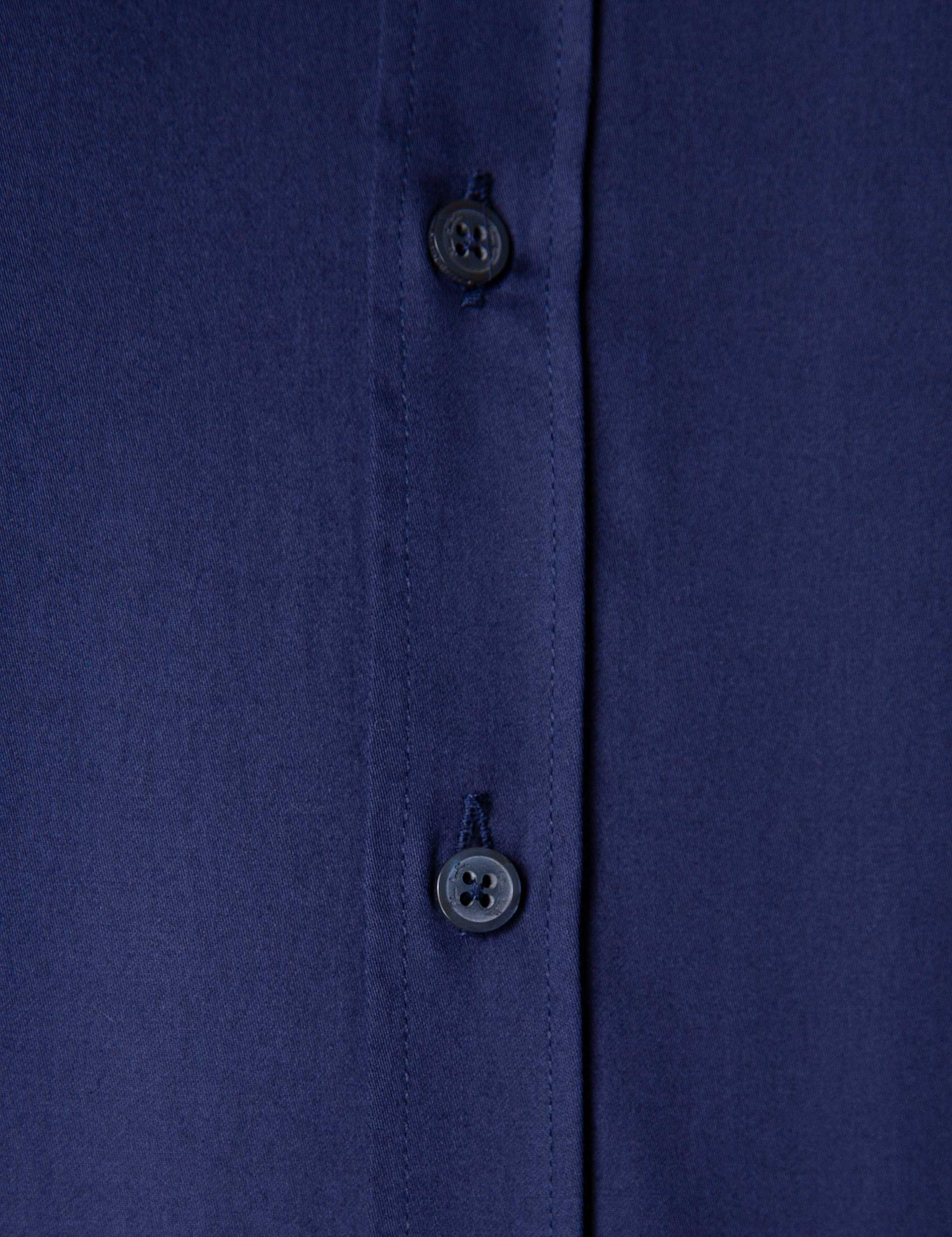 Lacivert Regular Fit Uzun Kollu Basic Gömlek