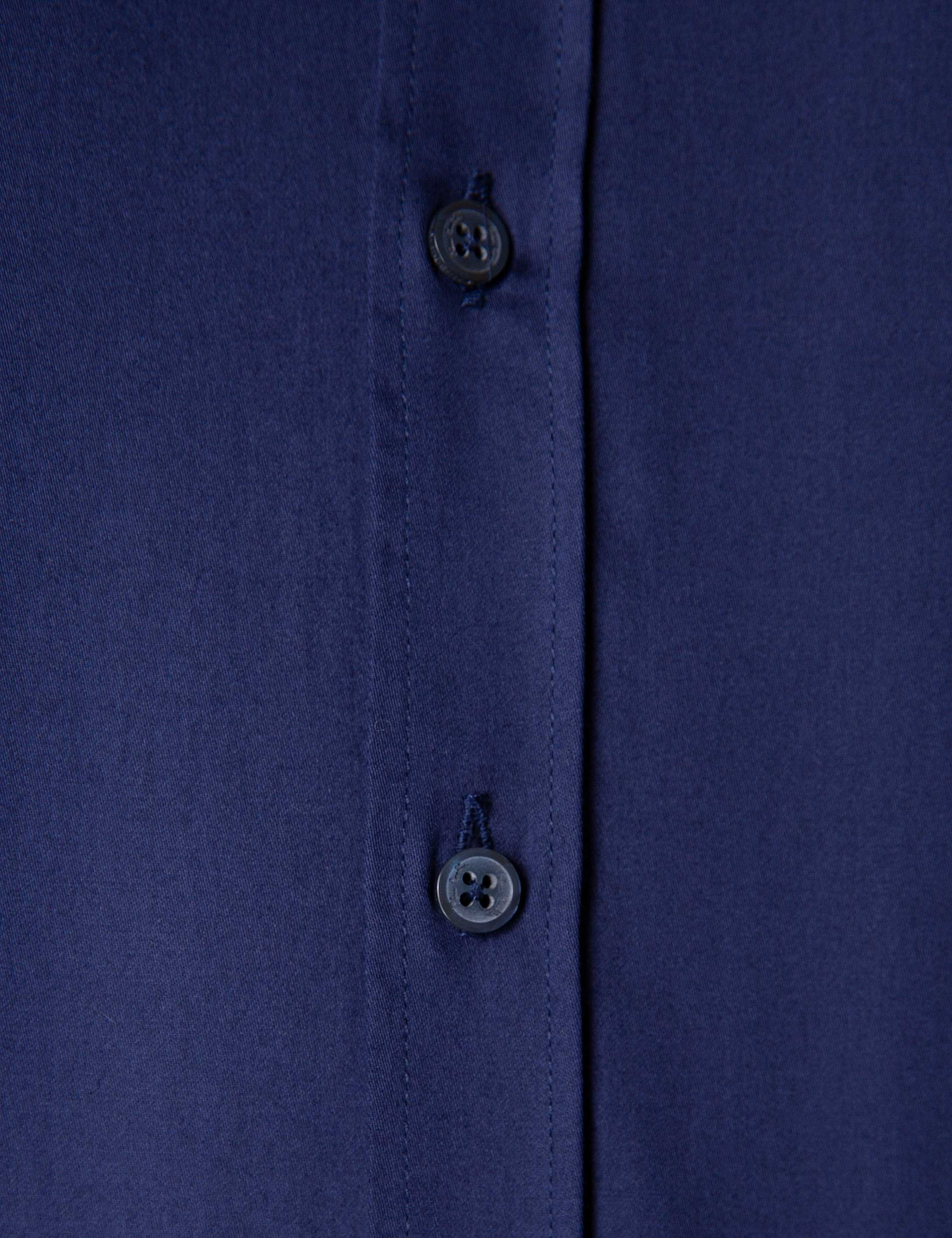 Lacivert Regular Fit Uzun Kollu Basic Gömlek - Image 5