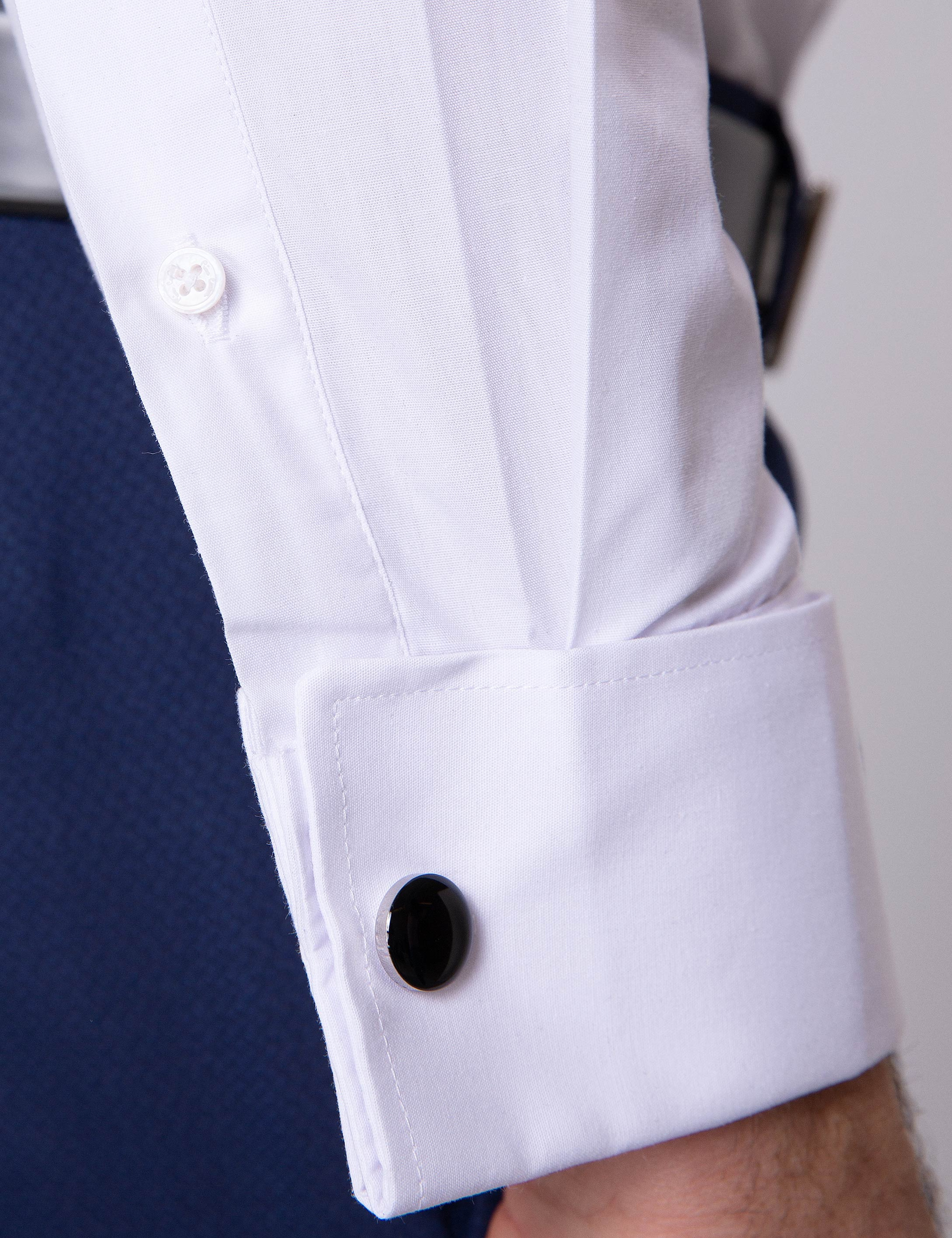 Beyaz Slim Fit Uzun Kollu Basic Gömlek - Image 5