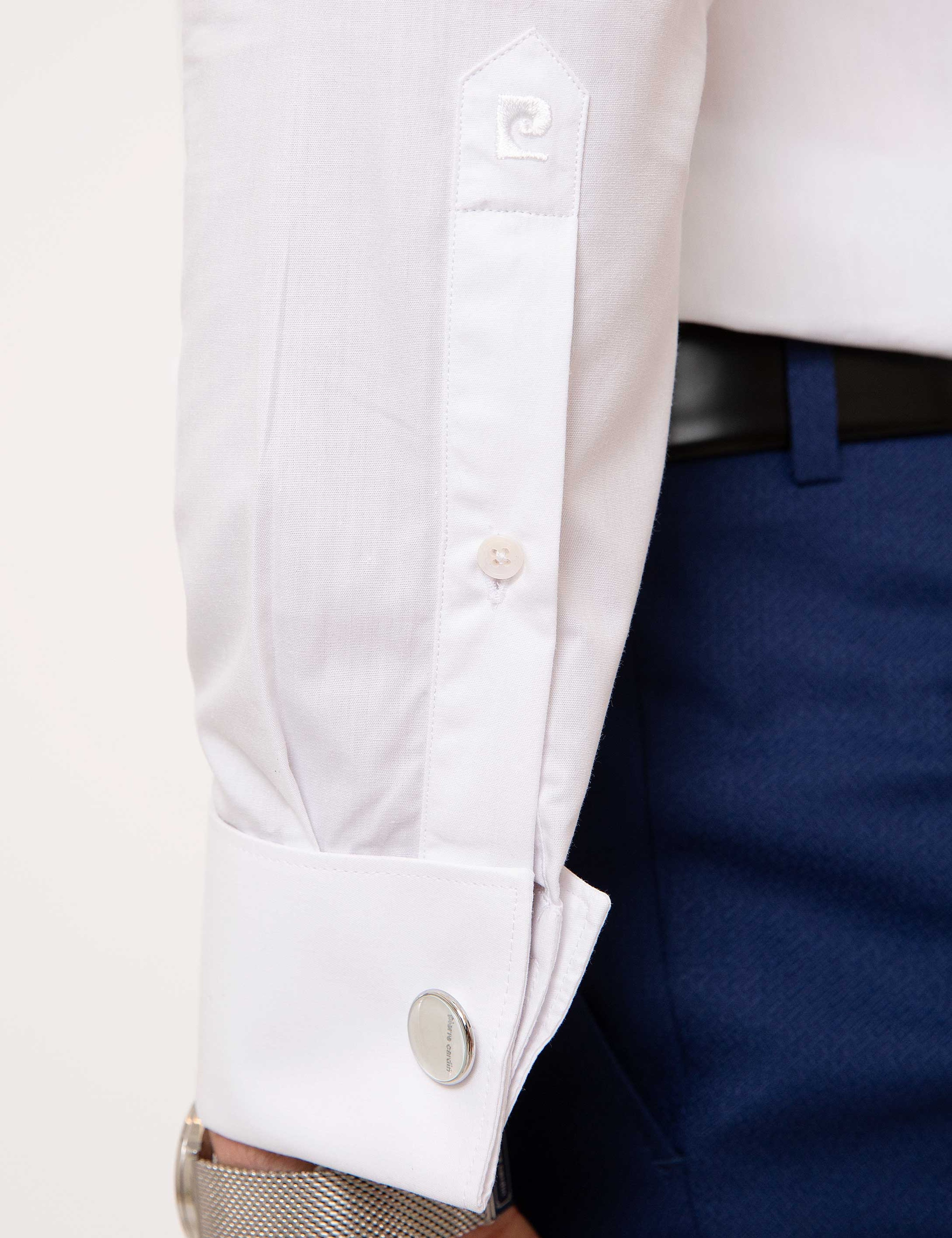 Beyaz Slim Fit Smokin Gömlek