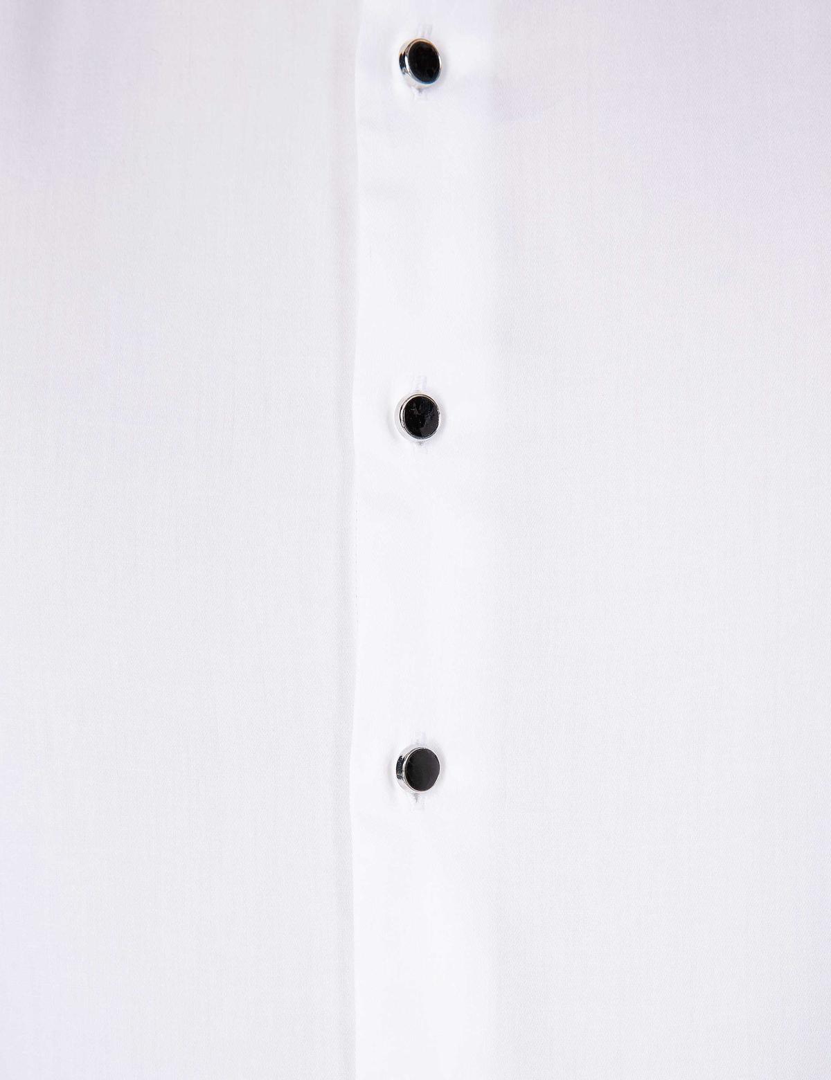 Beyaz Slim Fit Smokin Gömlek - 50204630016