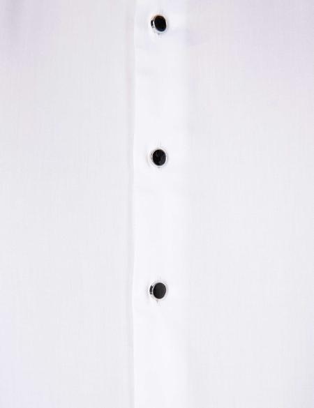 Beyaz Slim Fit Smokin Gömlek - 50204630016