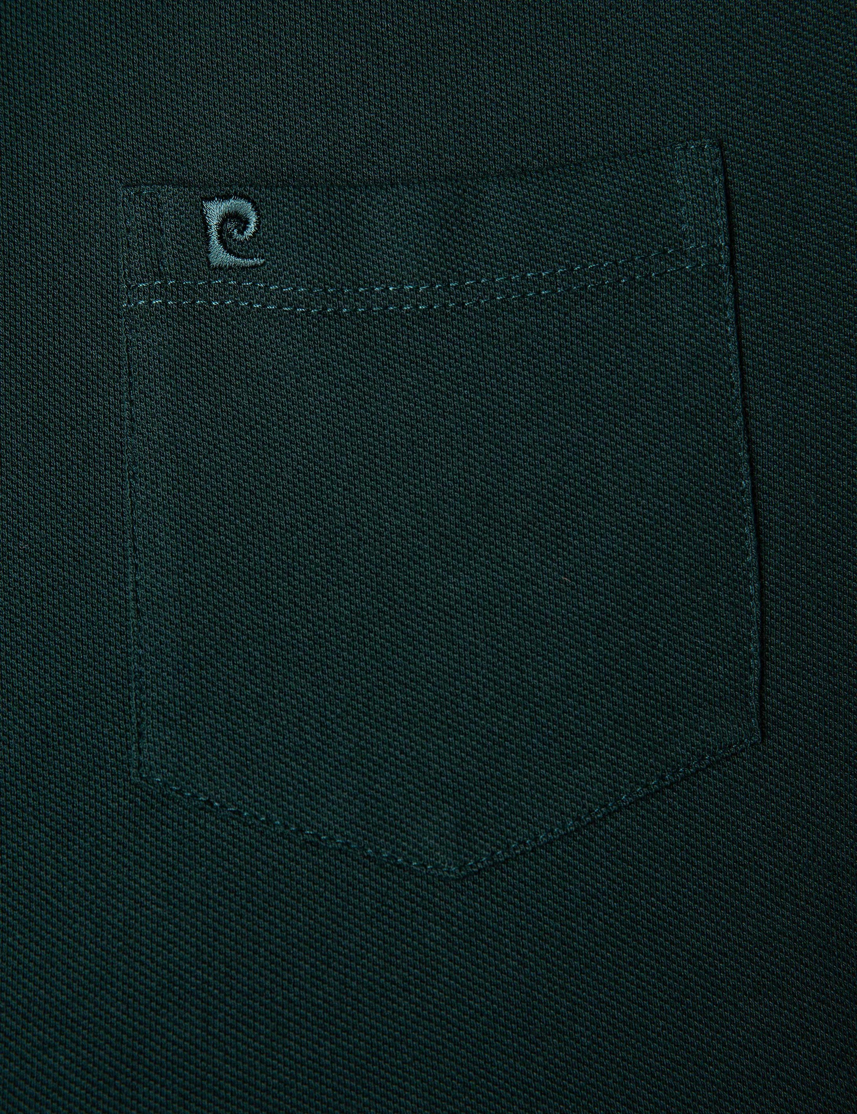 Koyu Yeşil Regular Fit Polo Yaka Basic T-Shirt