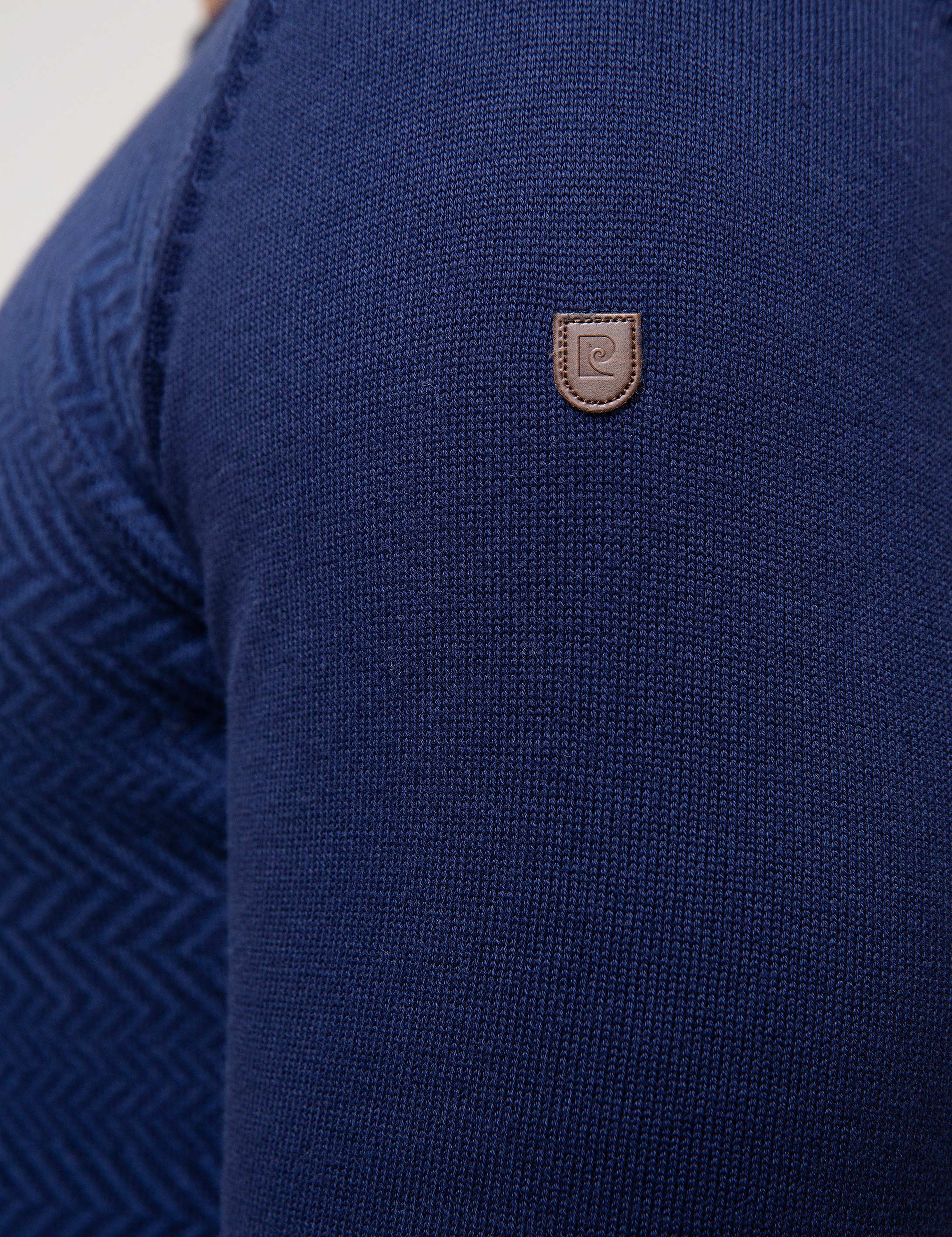Lacivert Slim Fit Bisiklet Yaka Triko Kazak - Image 5