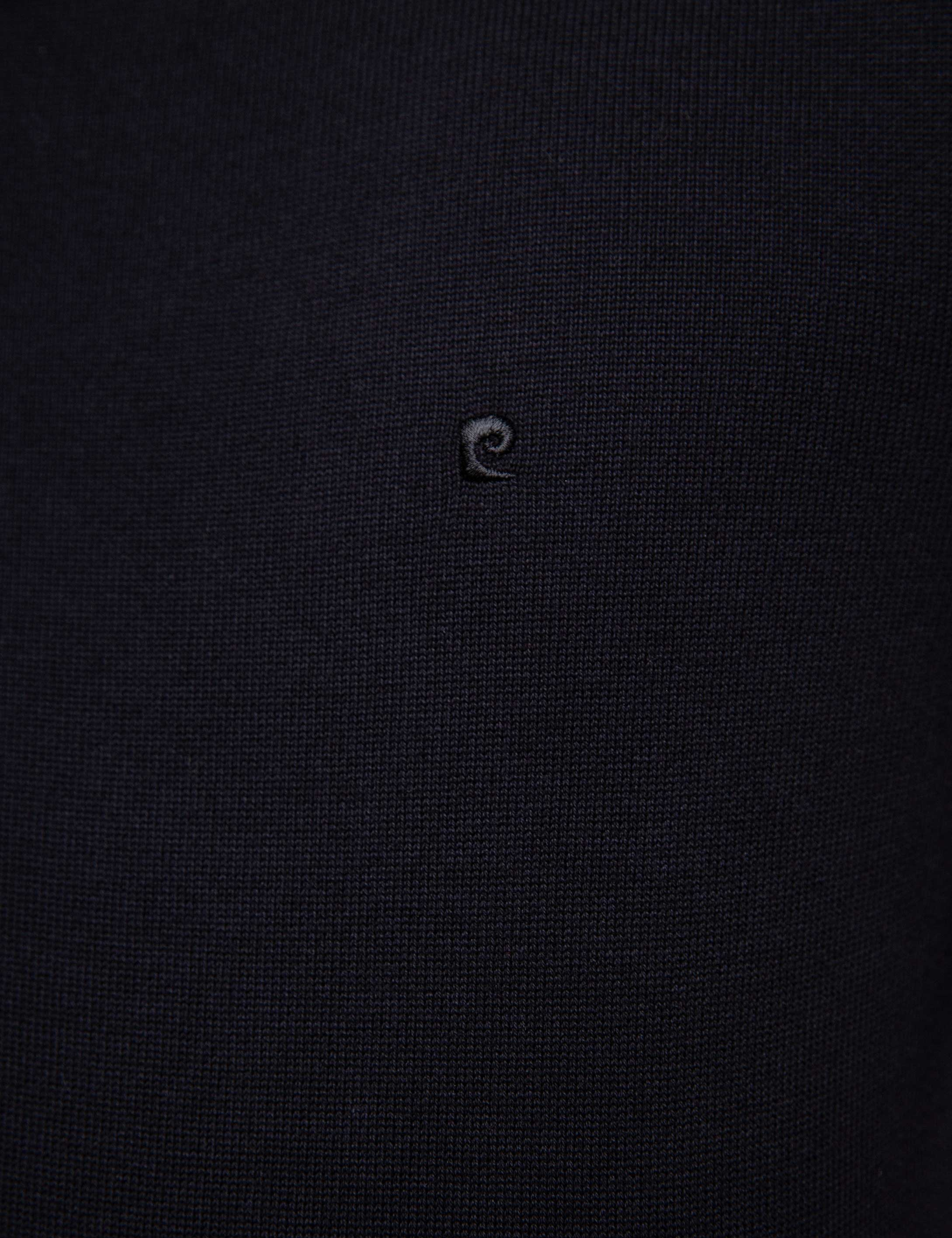 Siyah Slim Fit Bisiklet Yaka Basic Triko Kazak - Image 5