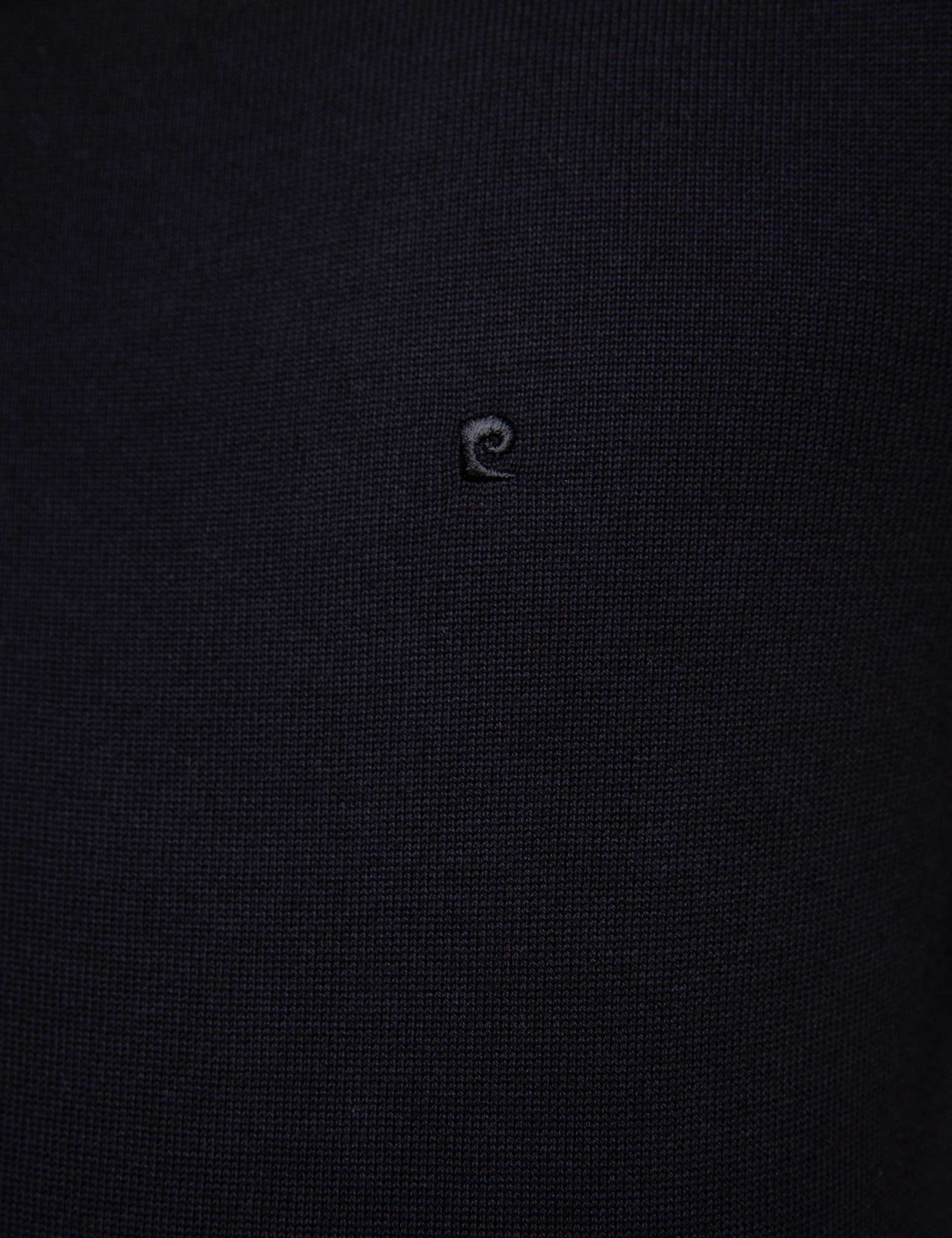 Siyah Slim Fit Bisiklet Yaka Basic Triko Kazak