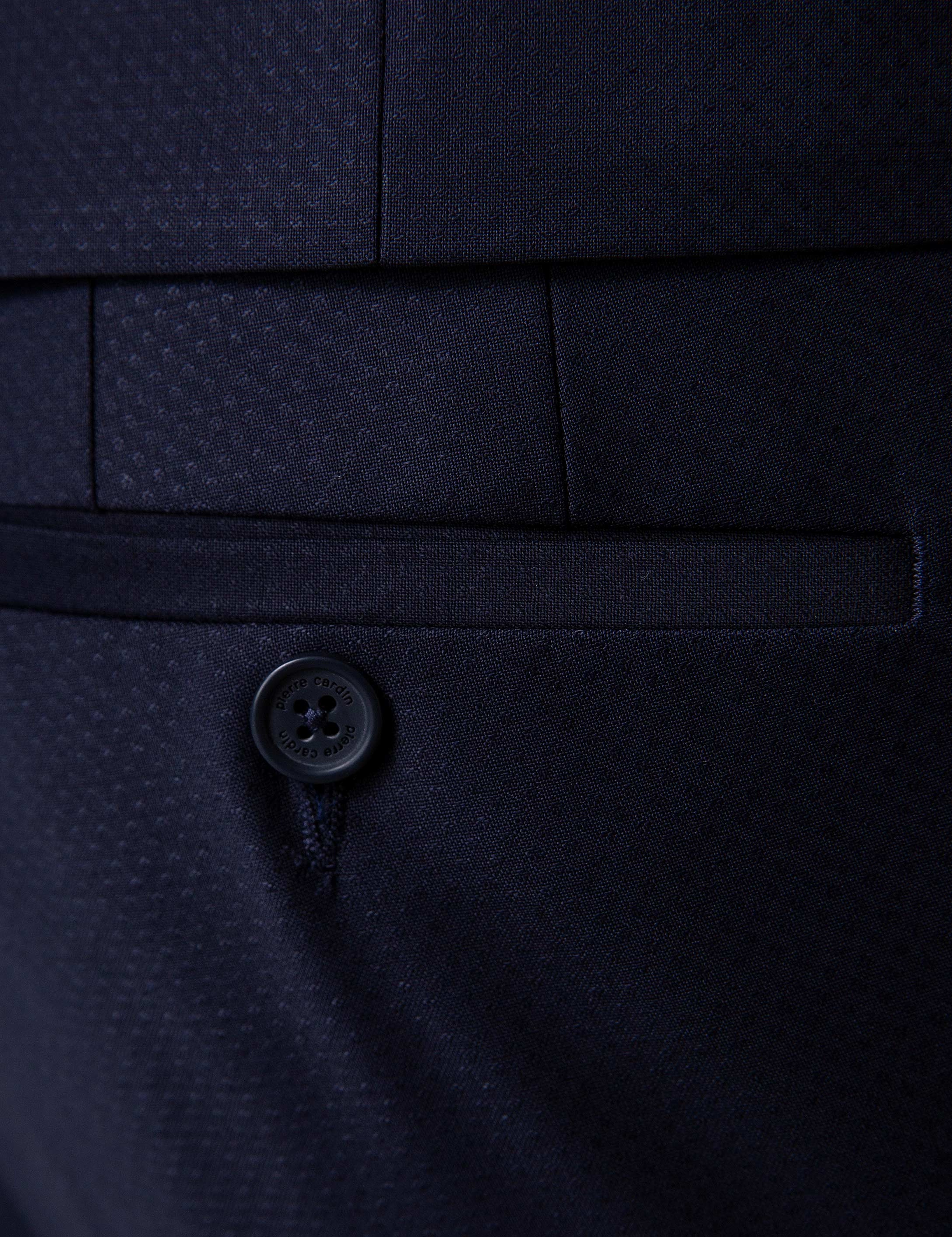 Lacivert Ekstra Slim Fit Yelekli Takım Elbise - Image 5