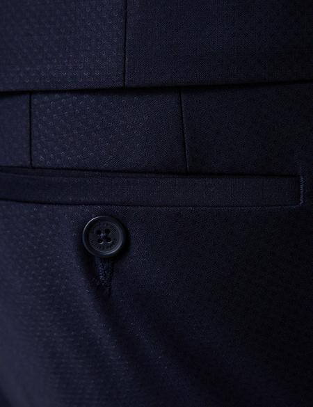 Lacivert Ekstra Slim Fit Yelekli Takım Elbise - 50205404053