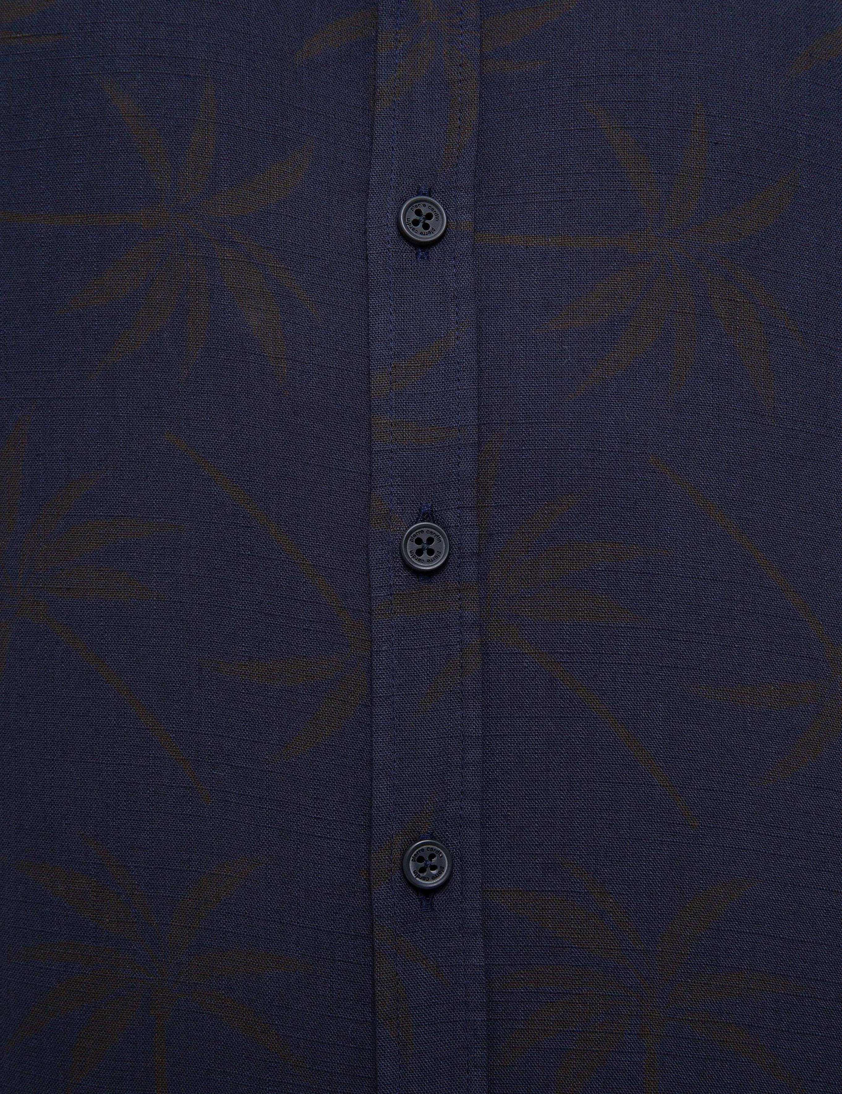 Lacivert Slim Fit Kısa Kollu Gömlek