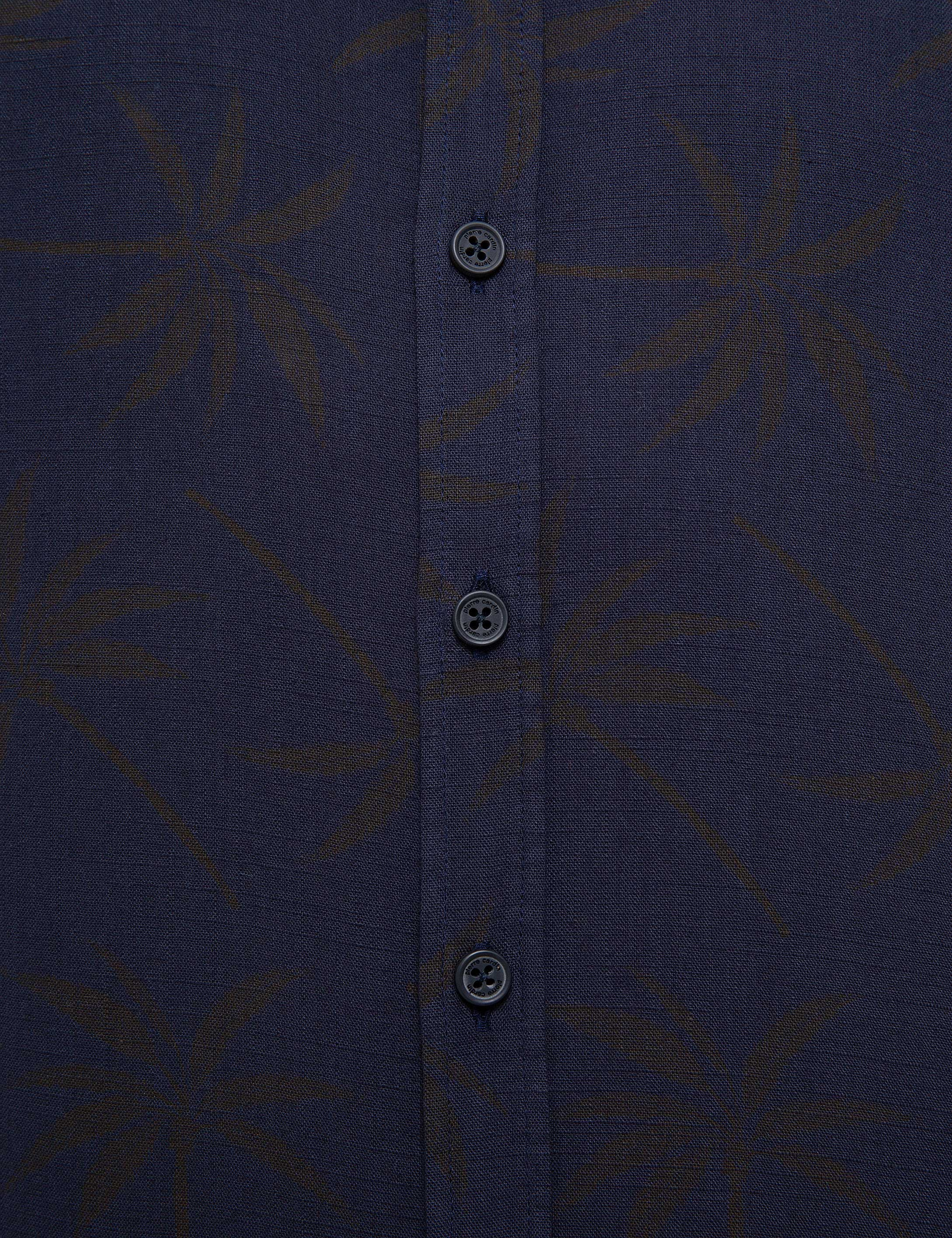 Lacivert Slim Fit Kısa Kollu Gömlek - Image 5