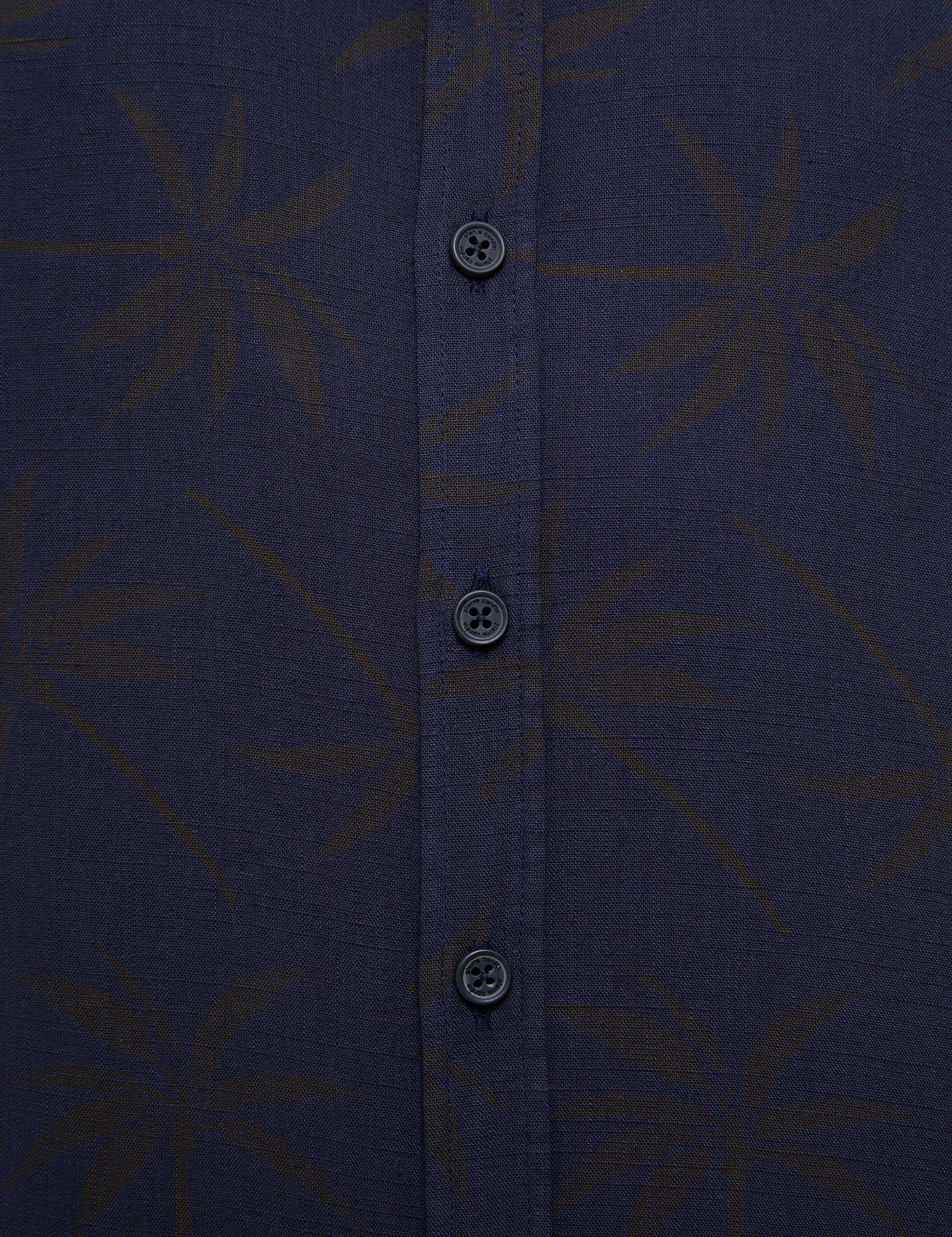 Lacivert Slim Fit Kısa Kollu Gömlek
