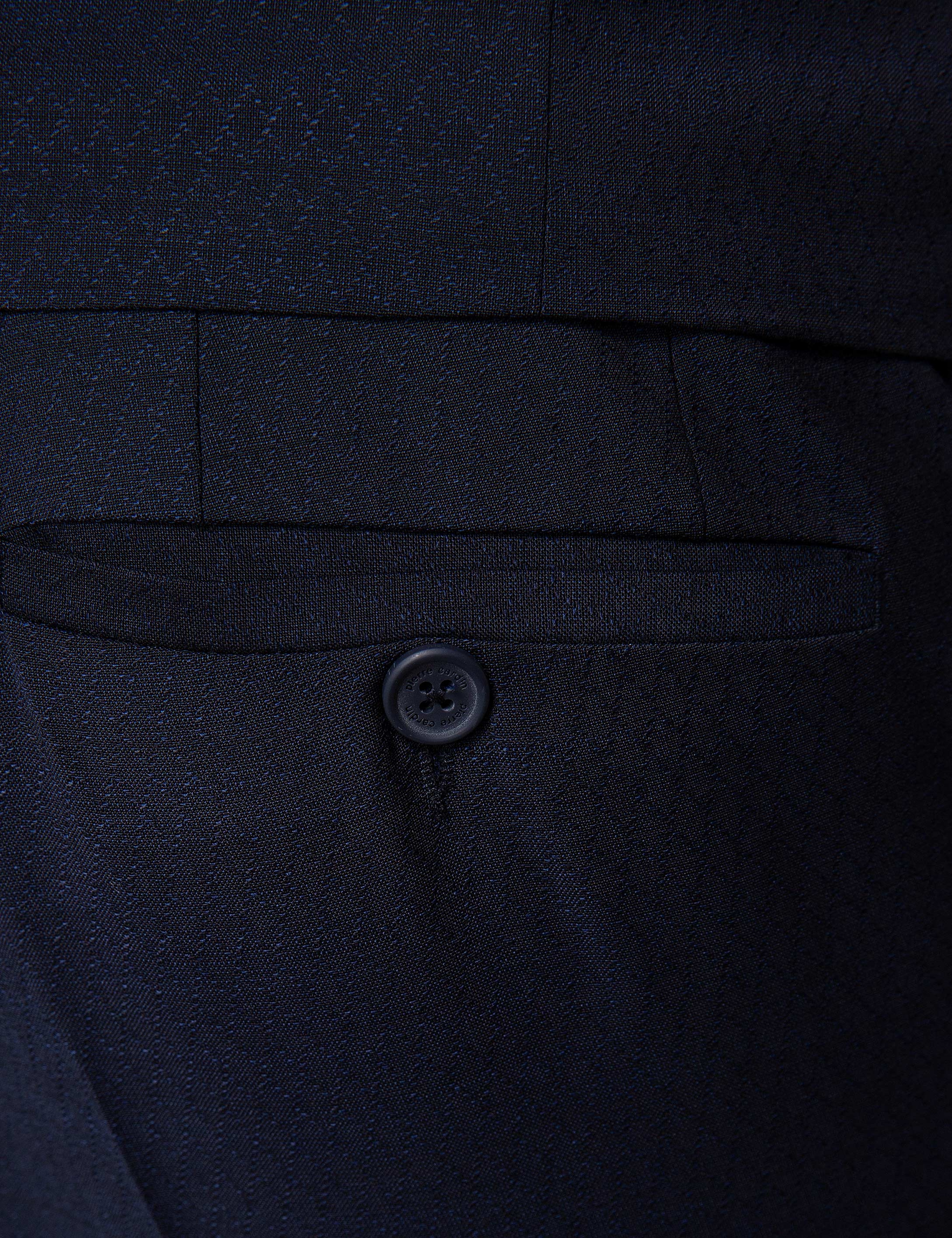 Lacivert Ekstra Slim Fit Yelekli Takım Elbise - Image 5