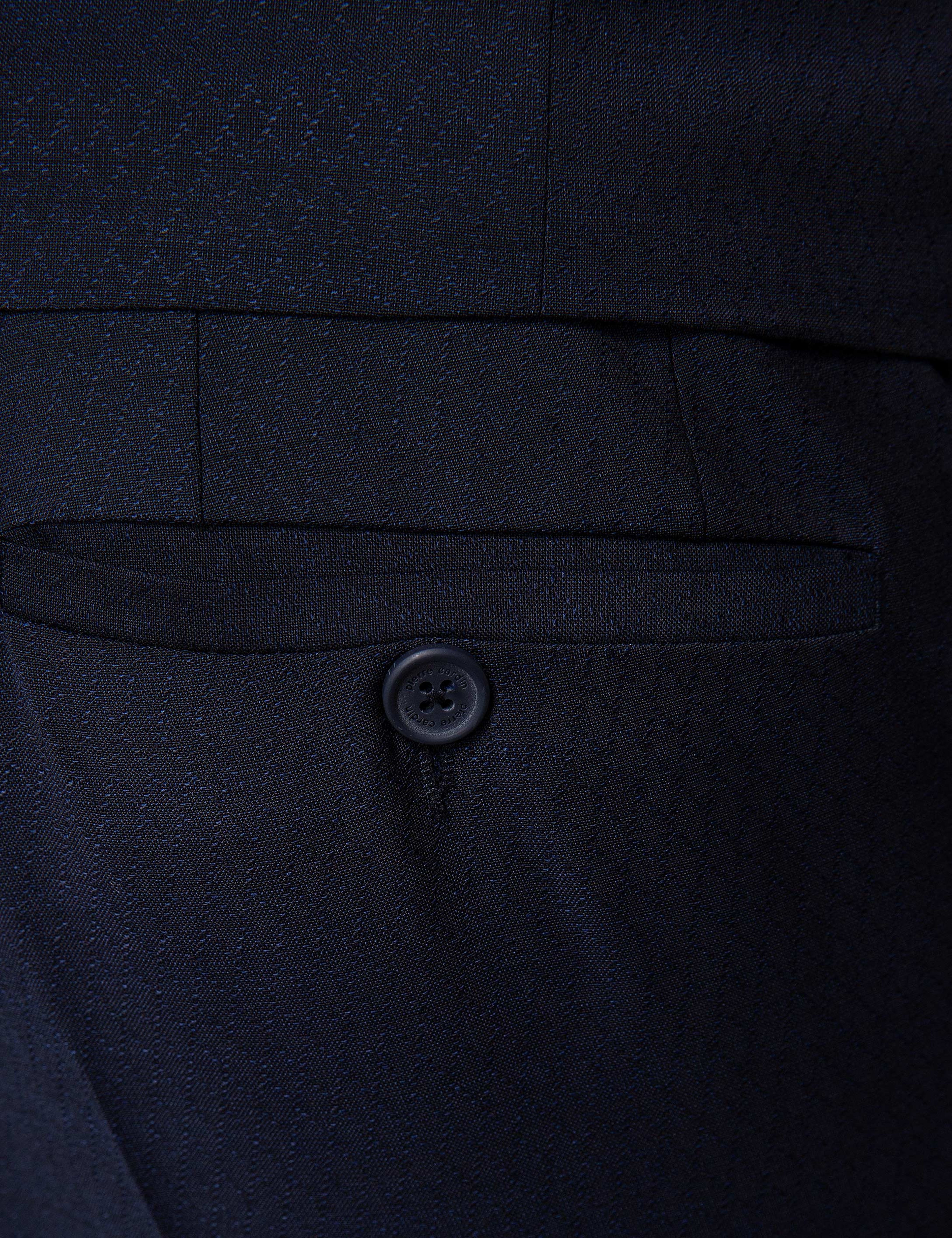 Lacivert Ekstra Slim Fit Yelekli Takım Elbise
