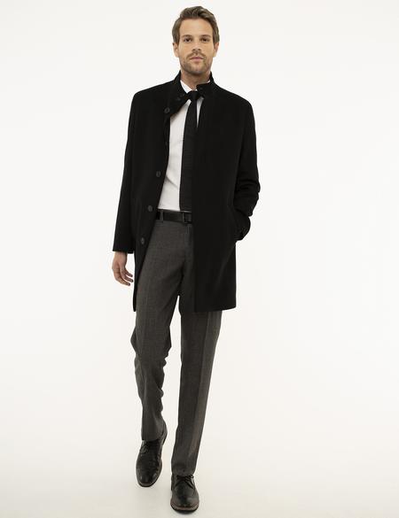 Siyah Slim Fit Palto - 50207639002