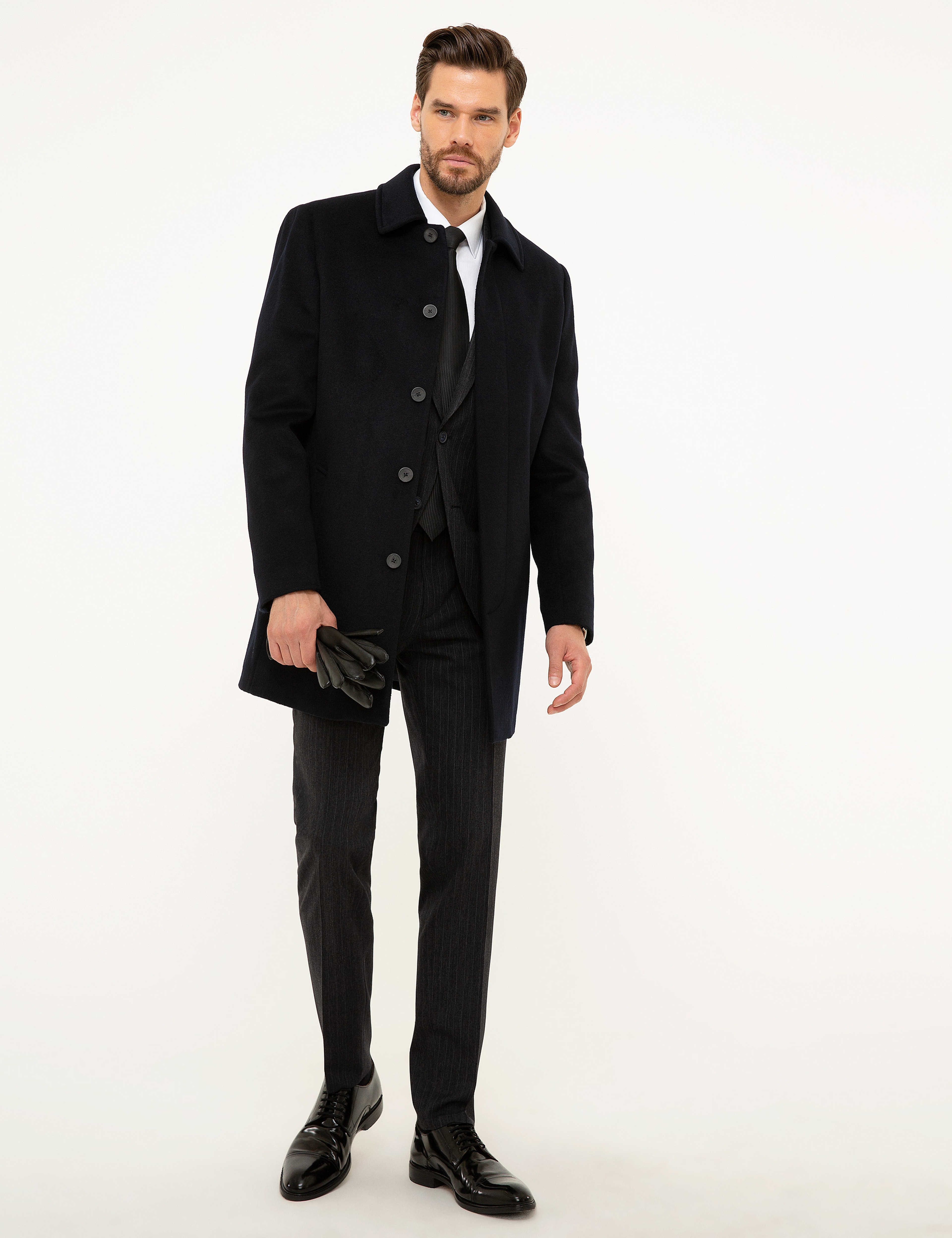 Lacivert Slim Fit Kaban - Image 5