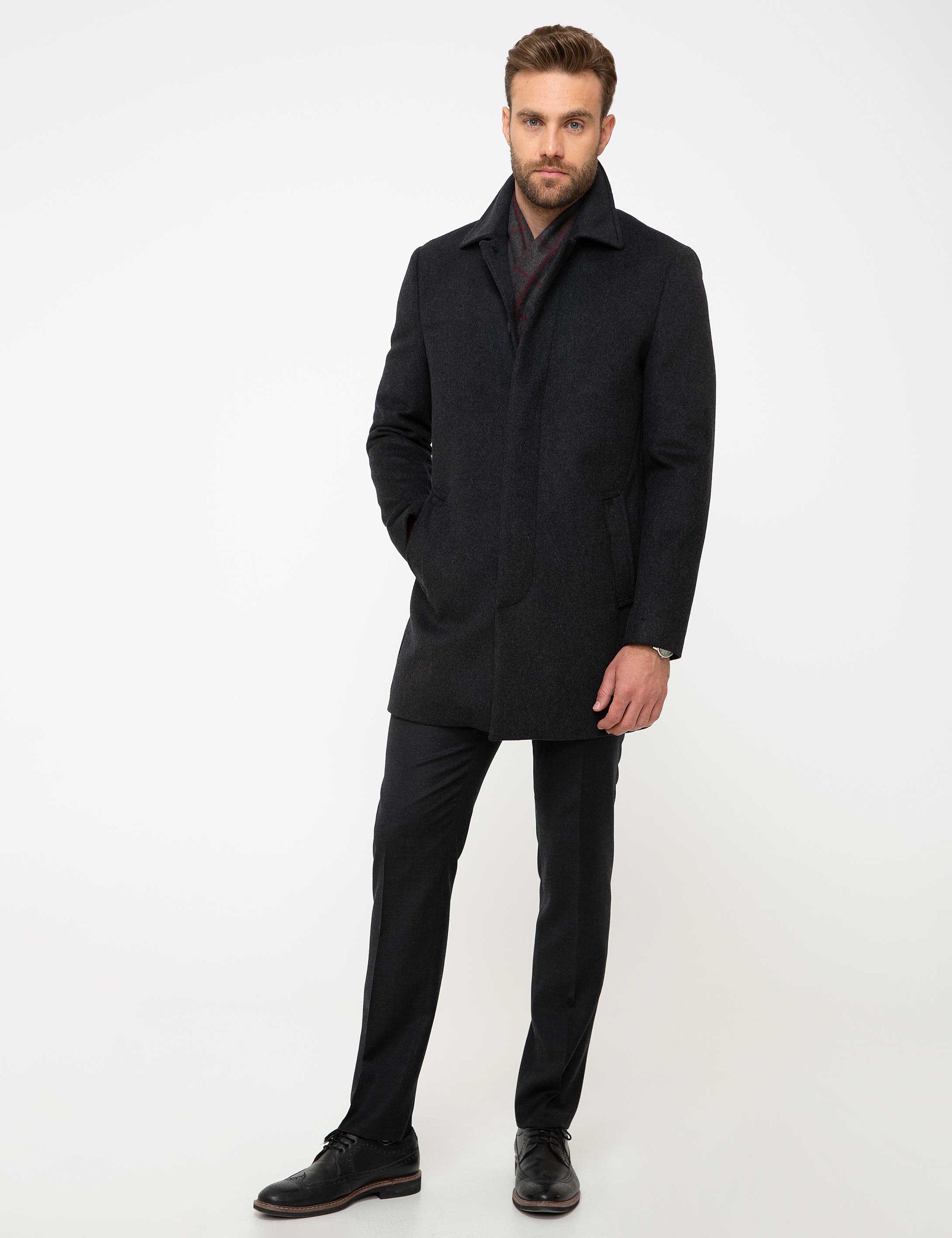 Antrasit Slim Fit Kaban