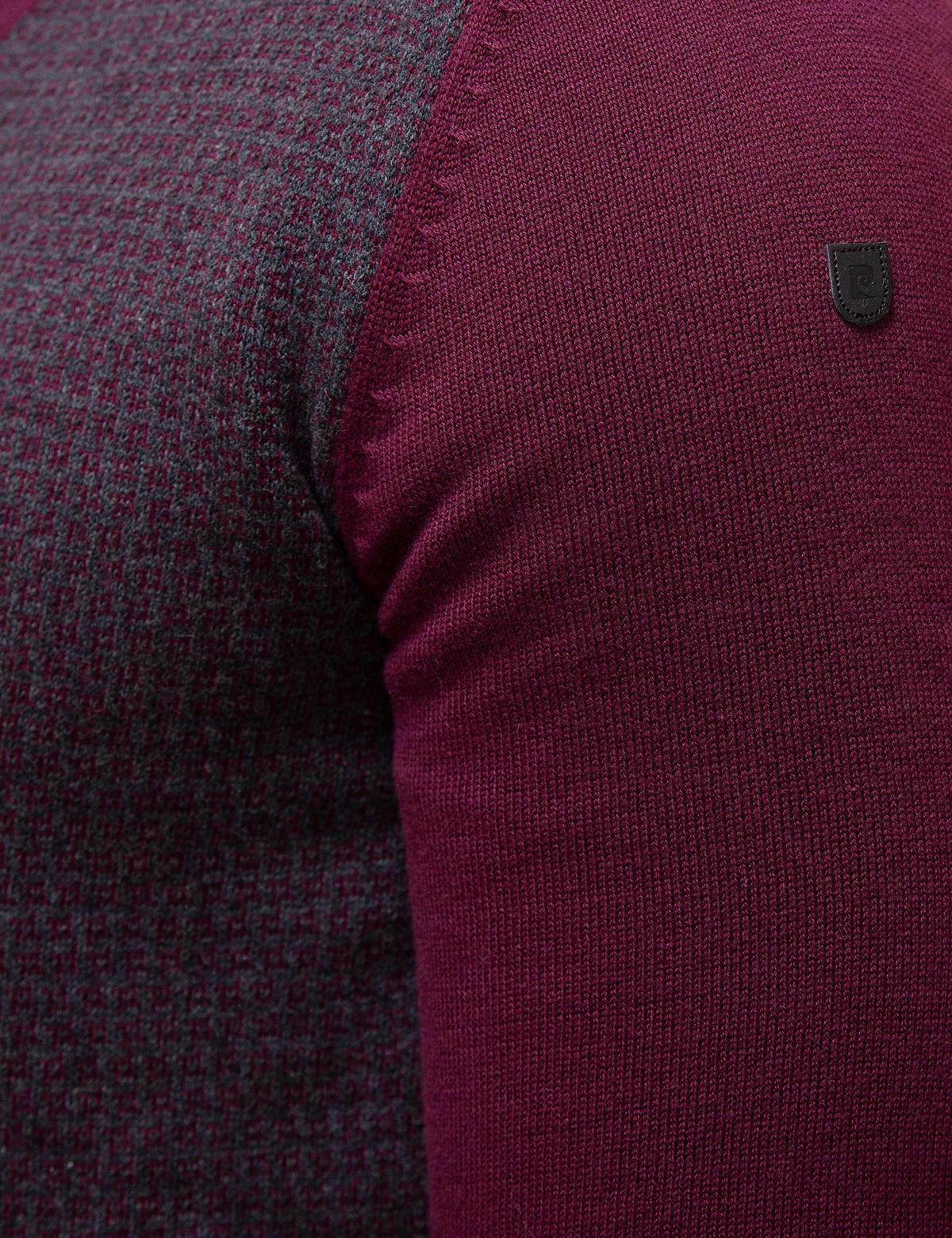 Bordo Slim Fit Triko Kazak - 50205263008