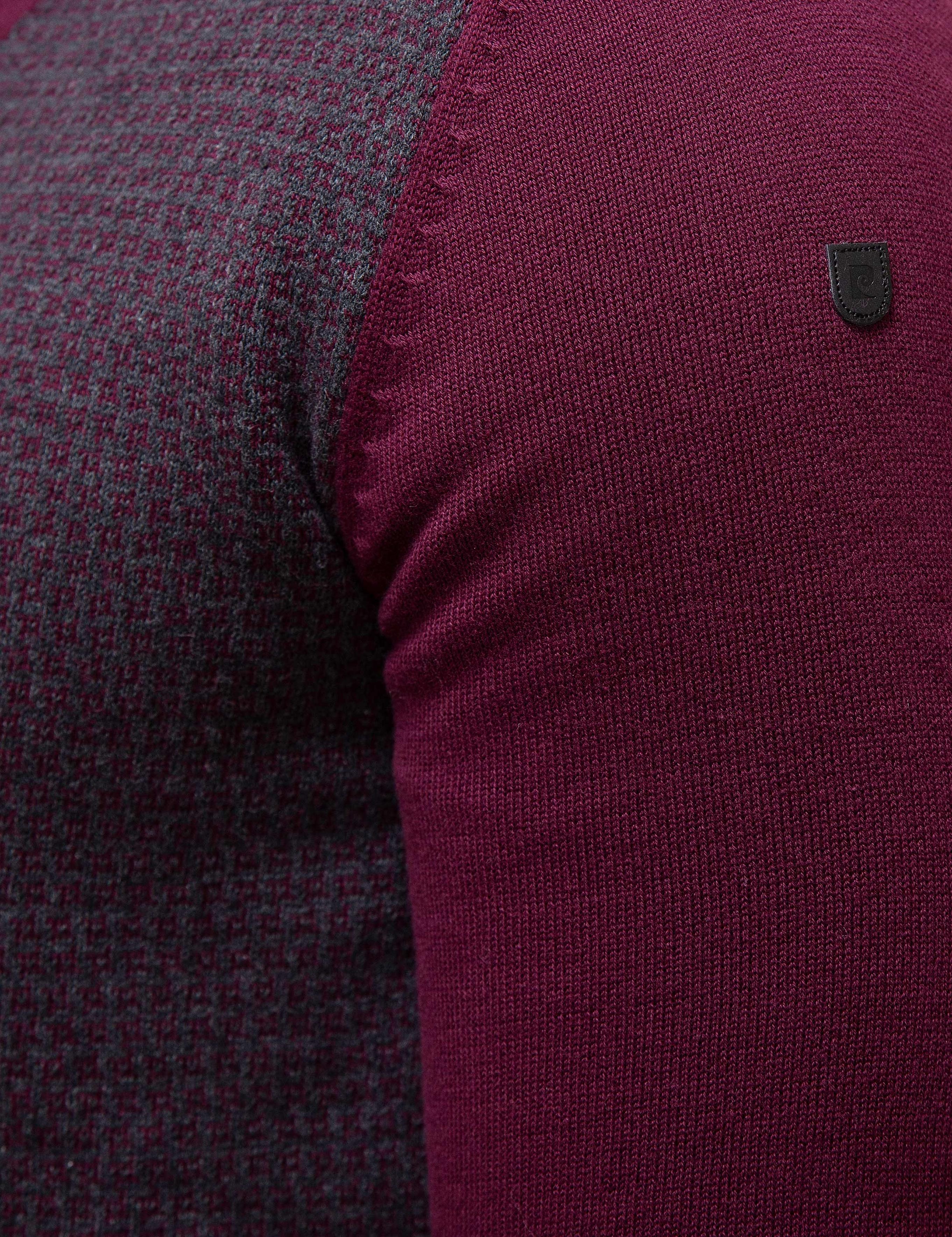 Bordo Slim Fit Triko Kazak