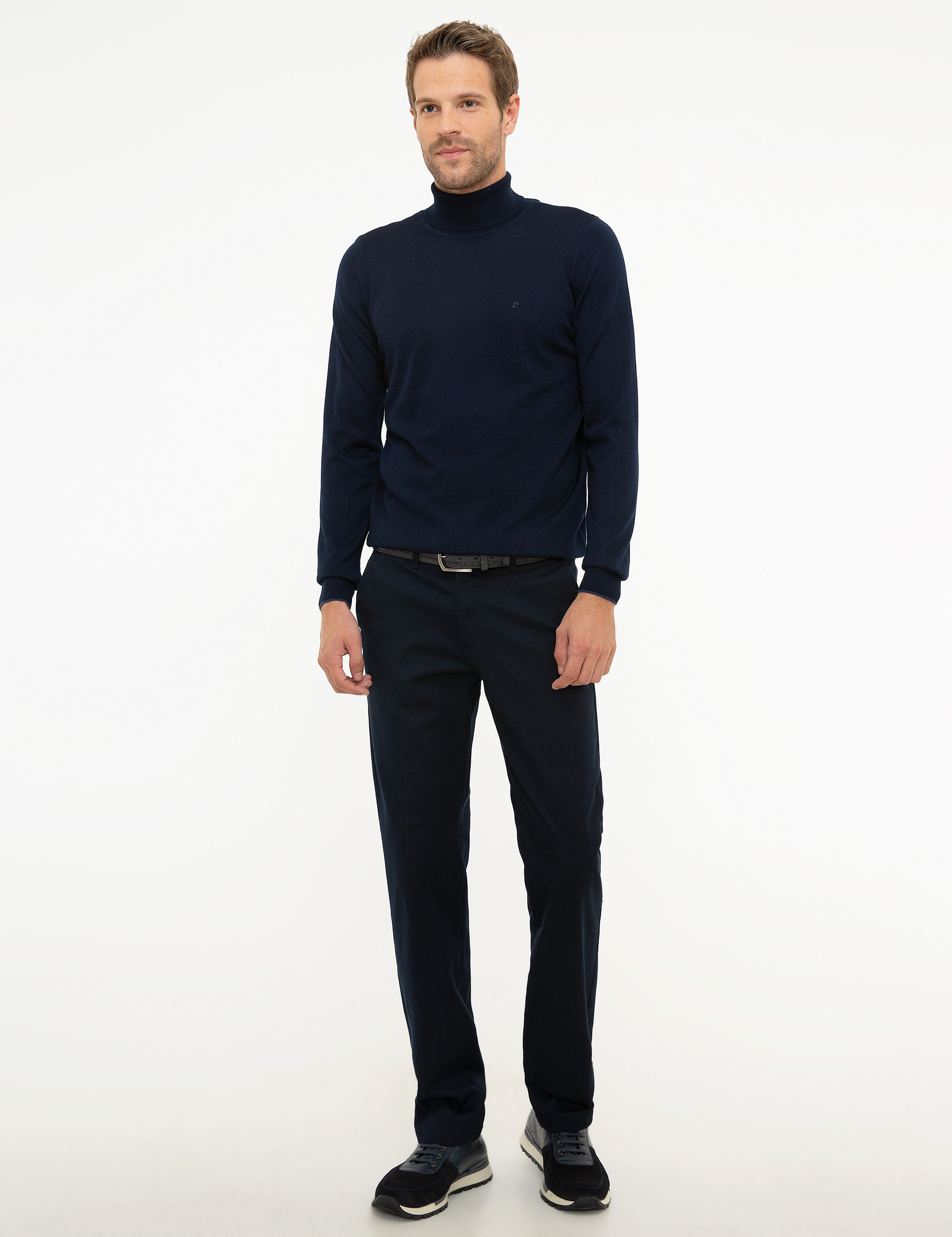 Lacivert Slim Fit Basic Kazak - Image 5