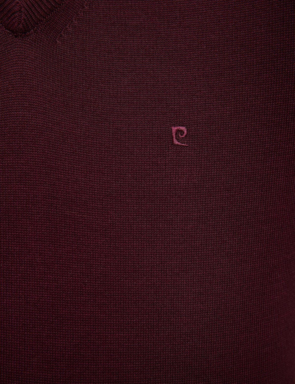 Bordo Slim Fit V Yaka Basic Triko Kazak - 50207495021