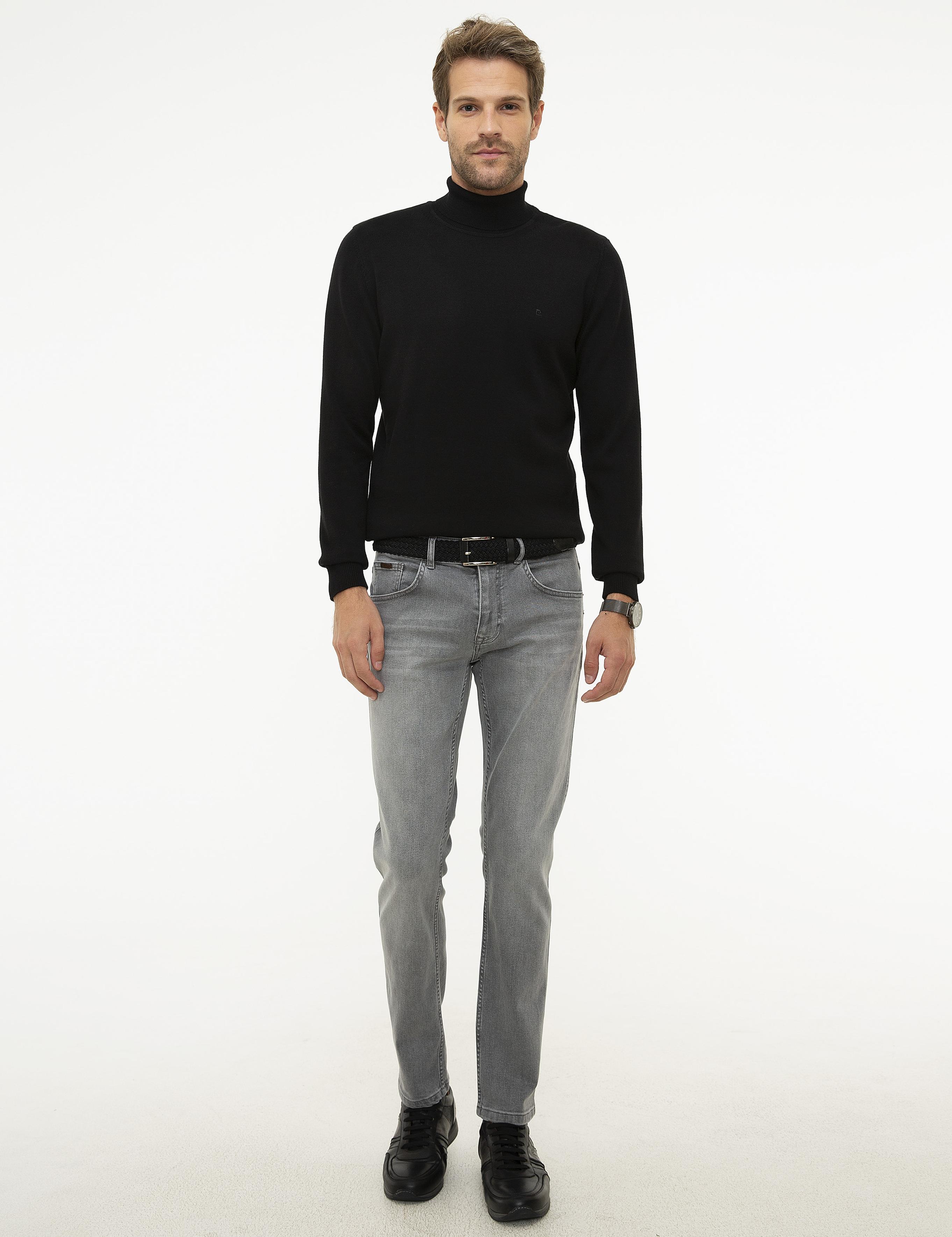 Siyah Slim Fit Basic Kazak