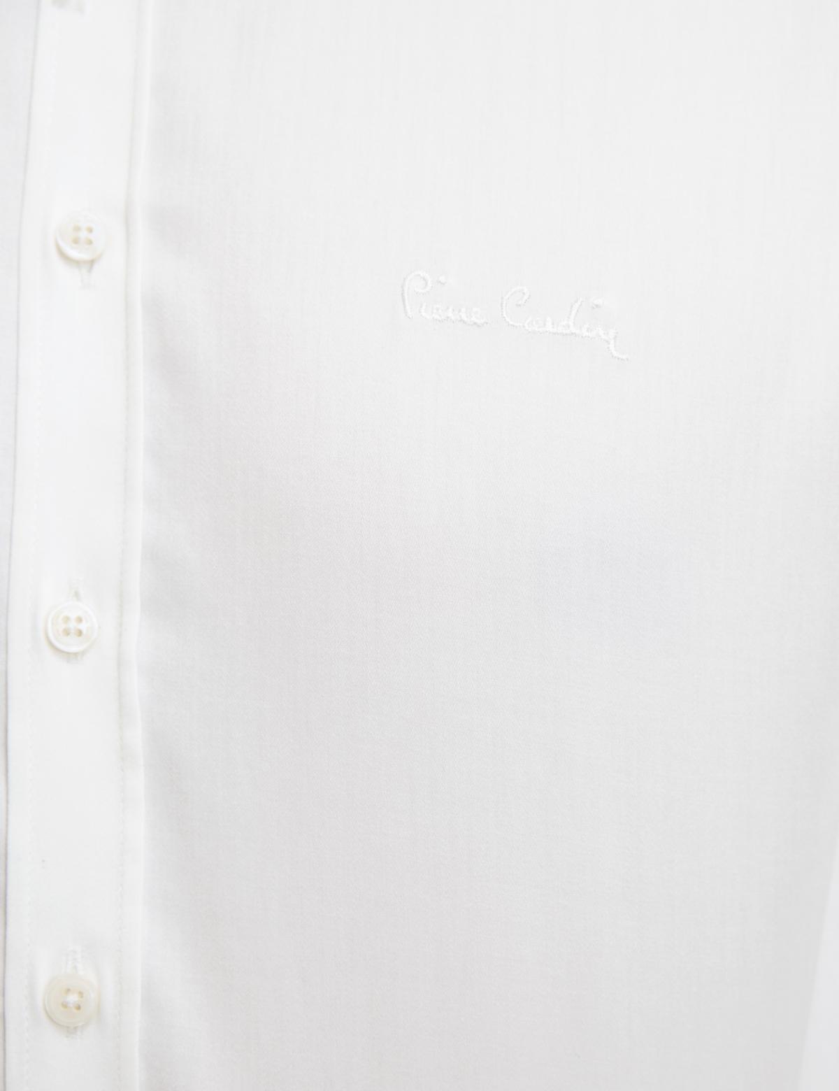 Beyaz Slim Fit Uzun Kollu Basic Gömlek - 50207631019