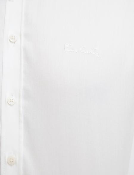 Beyaz Slim Fit Uzun Kollu Basic Gömlek - 50207631019