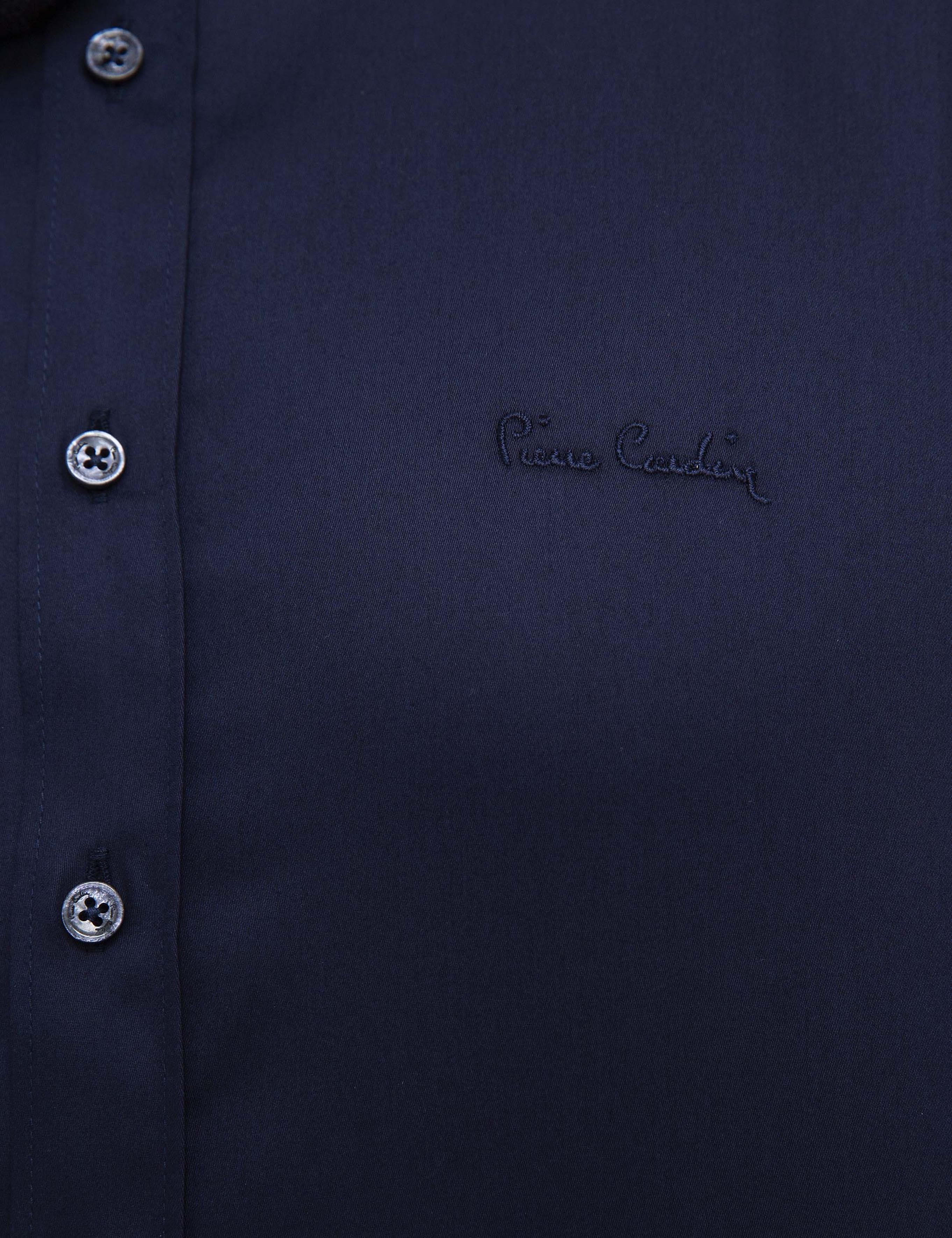 Lacivert Slim Fit Uzun Kollu Klasik Gömlek