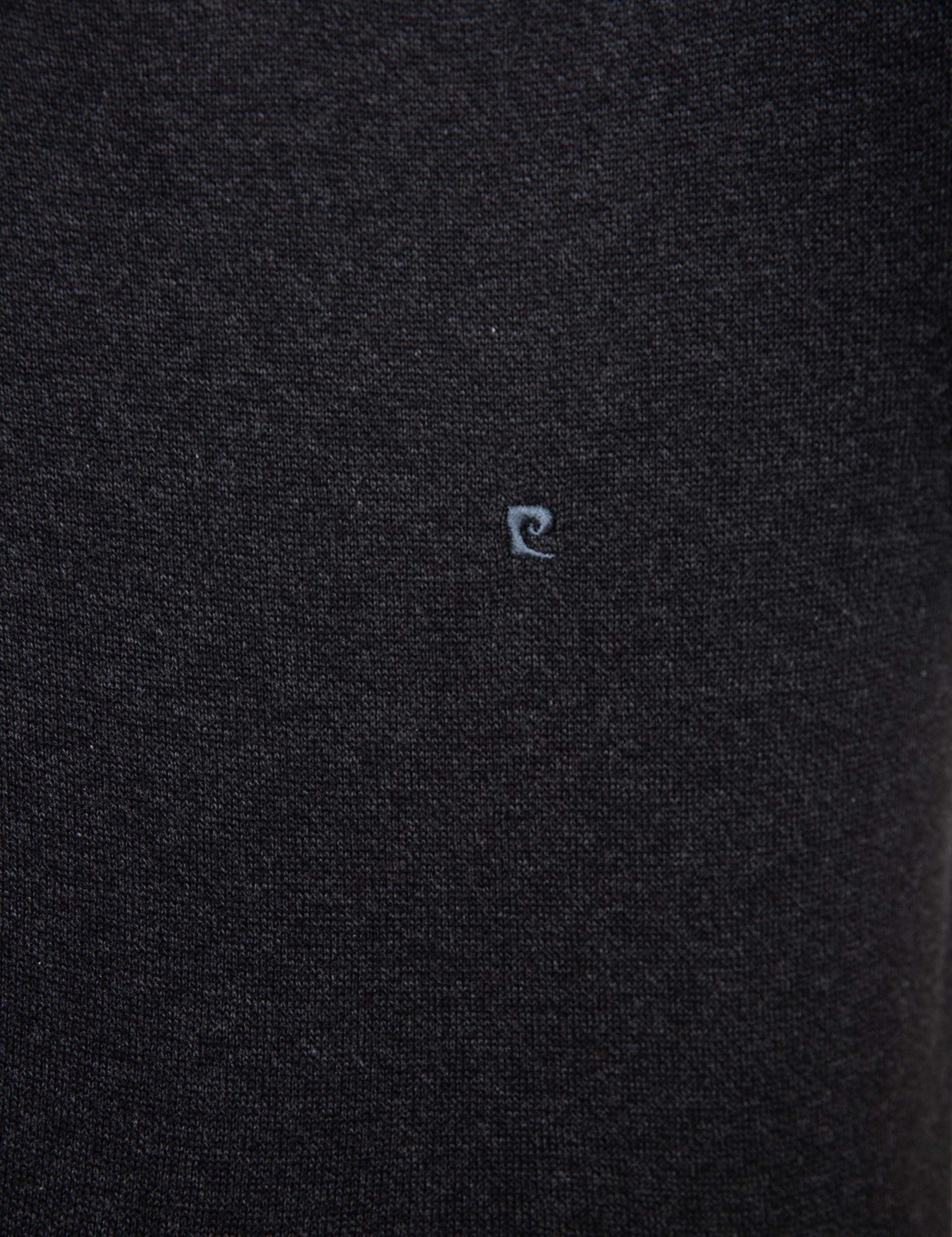 Antrasit Gri Melanj Slim Fit Basic Triko Kazak - Image 5