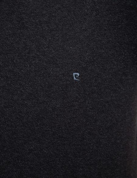 Antrasit Gri Melanj Slim Fit Basic Triko Kazak - 50207445115