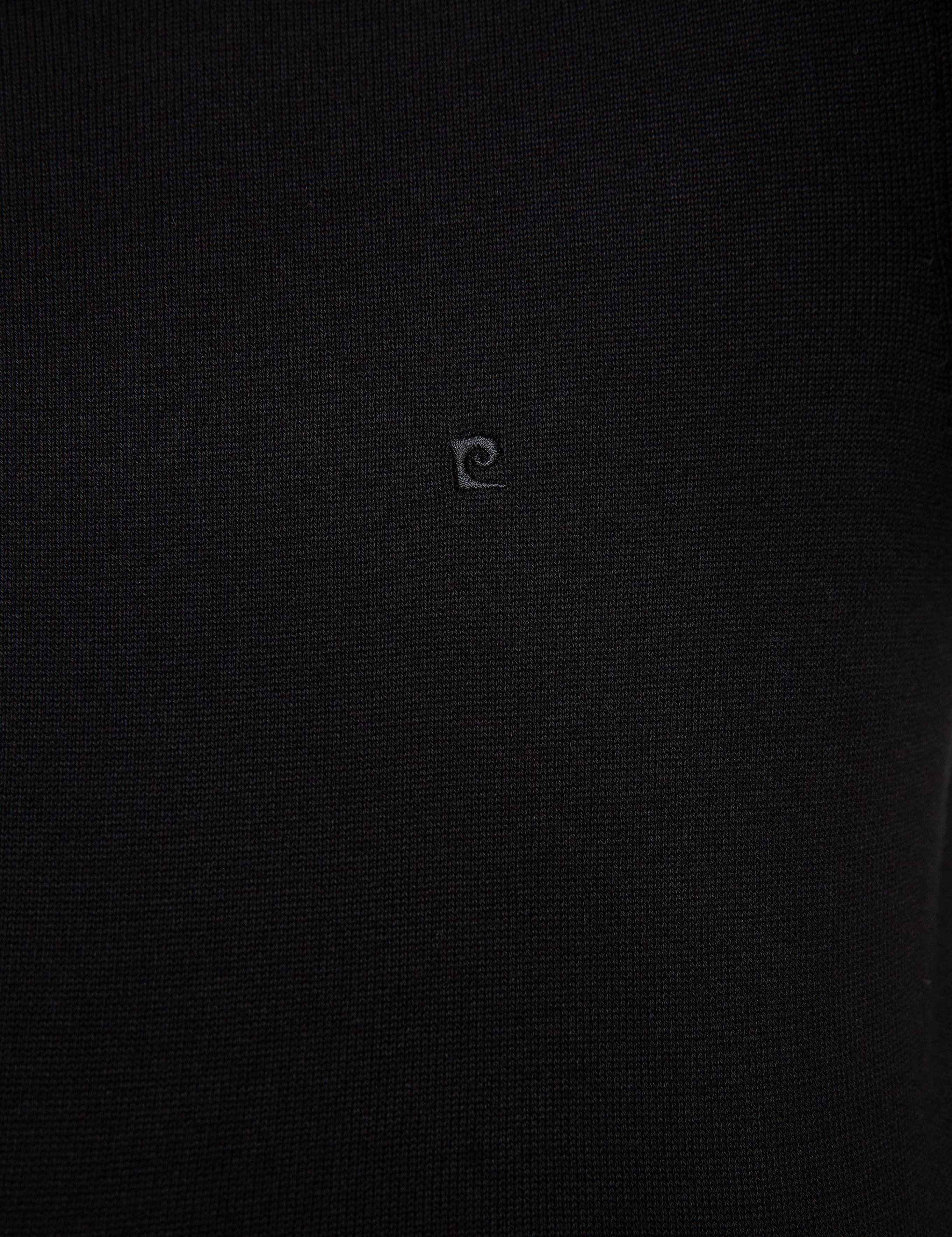 Siyah Slim Fit Bisiklet Yaka Basic Triko Kazak