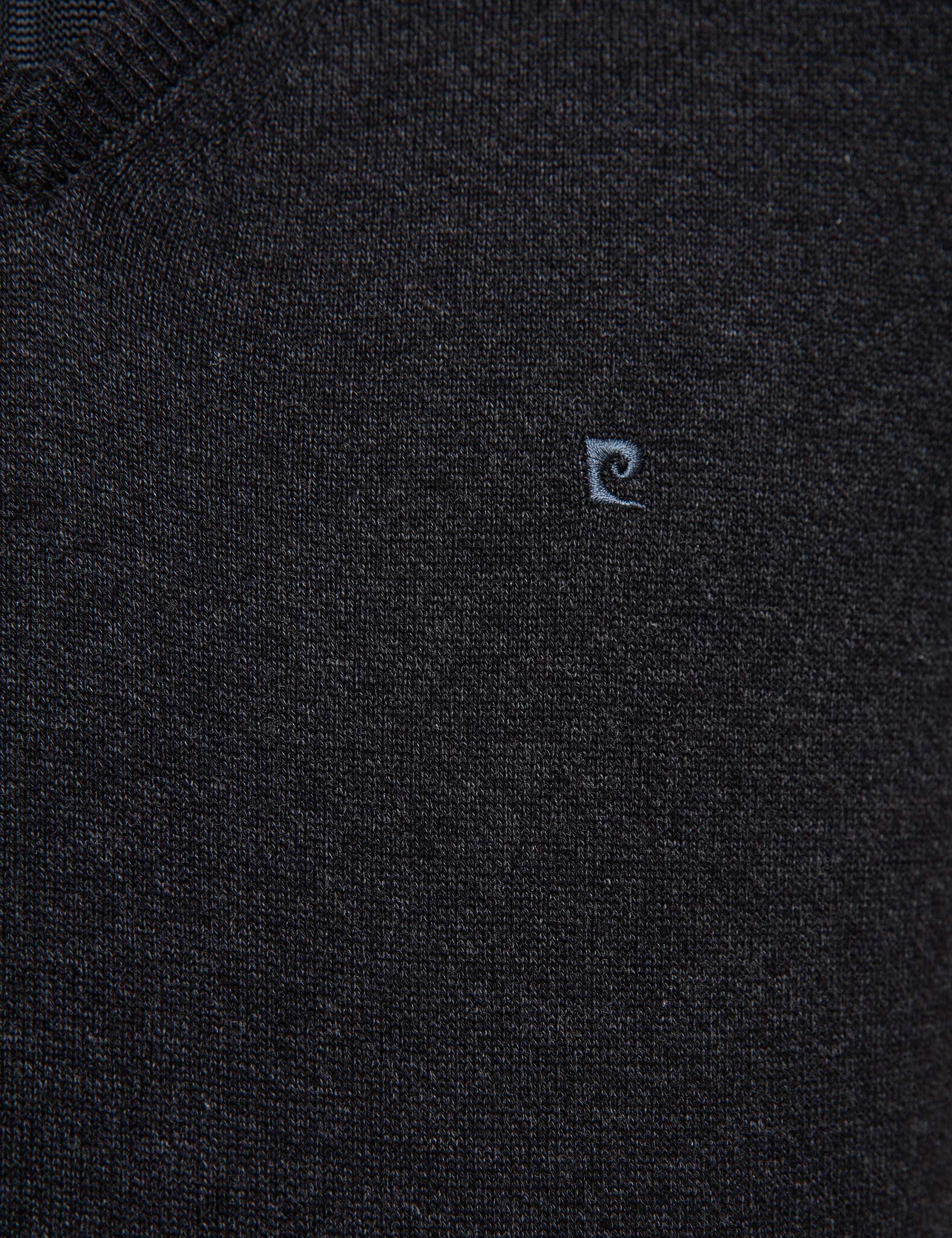 Antrasit Melanj Slim Fit V Yaka Basic Triko Kazak - Image 5