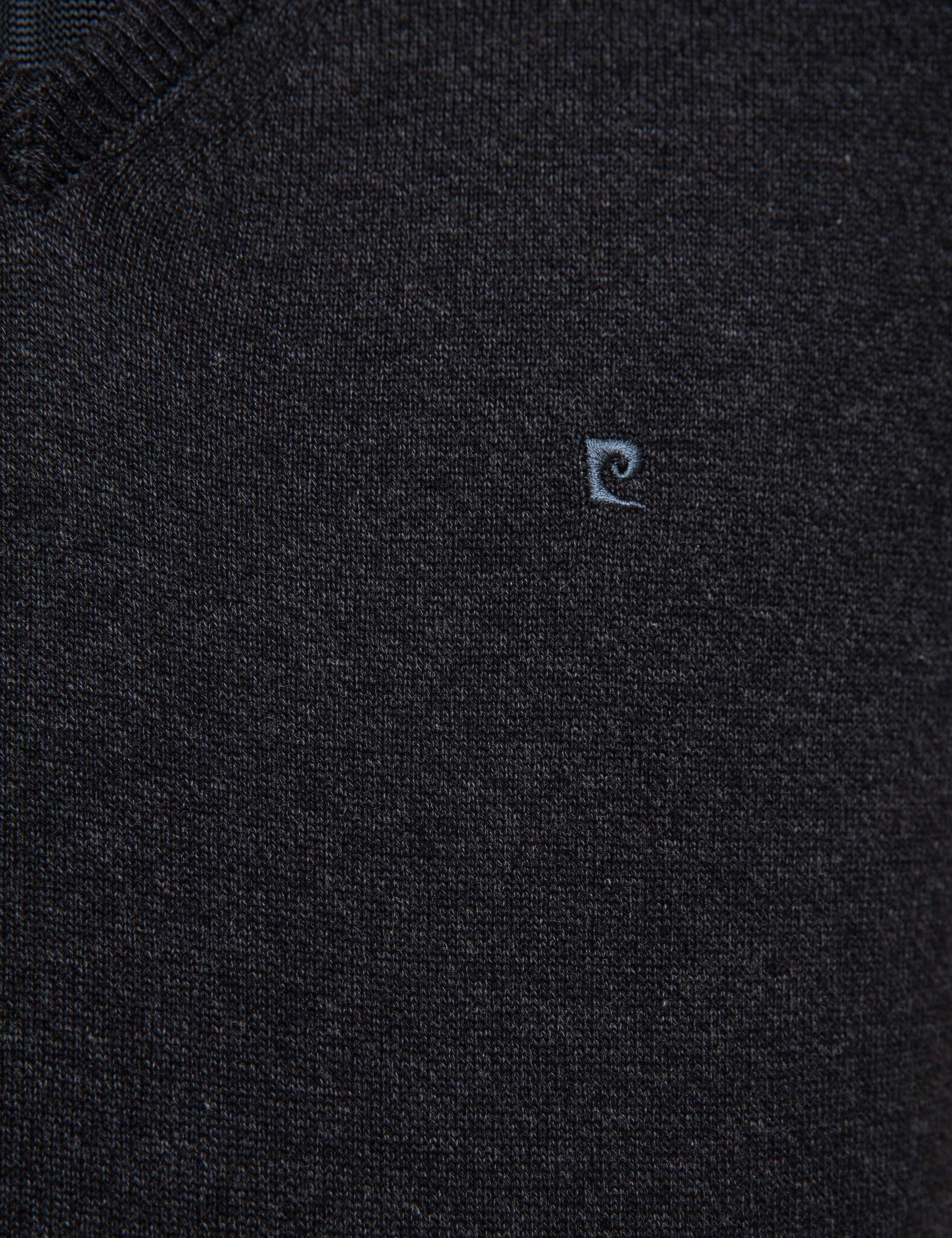 Antrasit Melanj Slim Fit V Yaka Basic Triko Kazak