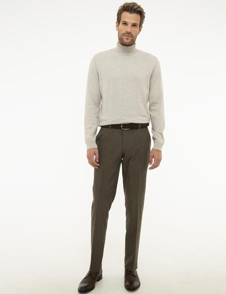 Kum Melanj Slim Fit Balıkçı Yaka Basic Triko Kazak - 50207572021